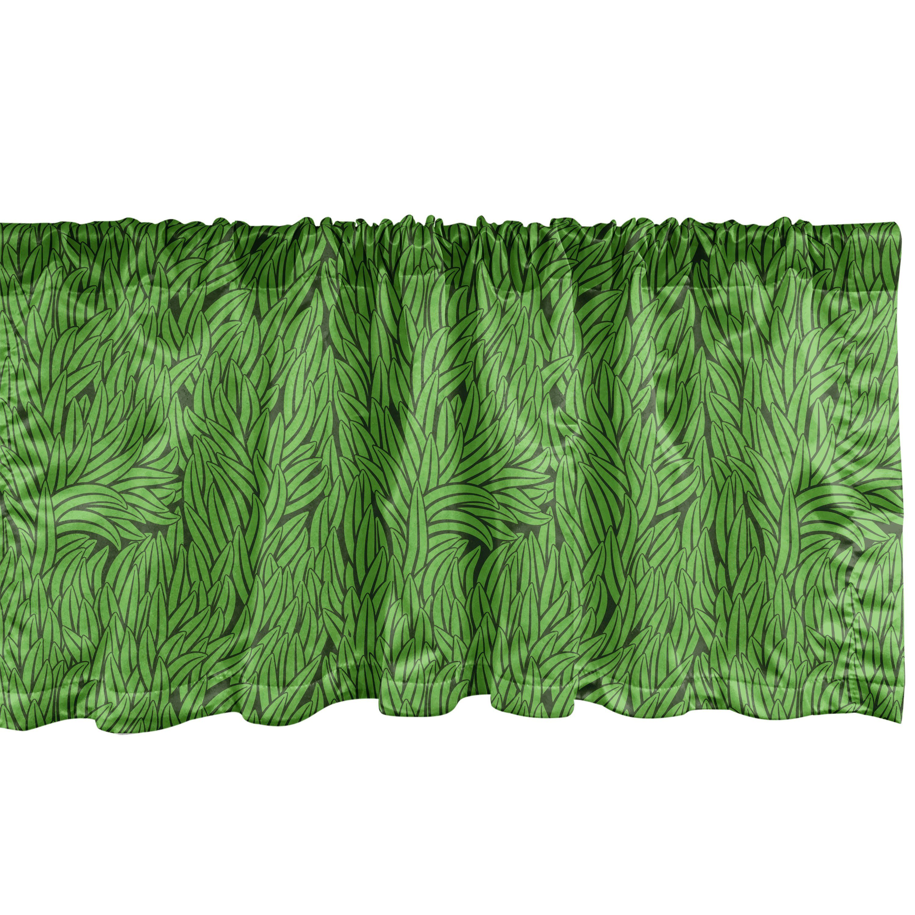Scheibengardine Vorhang Volant für Küche Schlafzimmer Dekor mit Stangentasche, Abakuhaus, Microfaser, Grün Grass Wachstum Zusammenfassung