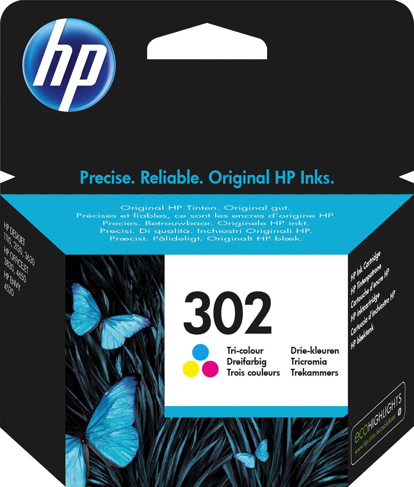 HP 302 Tintenpatrone (original Druckerpatrone 302 yellow/magenta/cyan) | Tintenpatronen