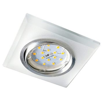 TRANGO LED Einbauleuchte, 3er Set 6729(S)-03GU5W-AK *CRYSTAL* LED Deckenstrahler aus handgeschliffenem Glas & Alu inkl. 3x 5 Watt GU10 LED Leuchtmittel 3000K warmweiß, Einbauspots, Deckenleuchte, Deckenspots, Badleuchte, Deckenlampe