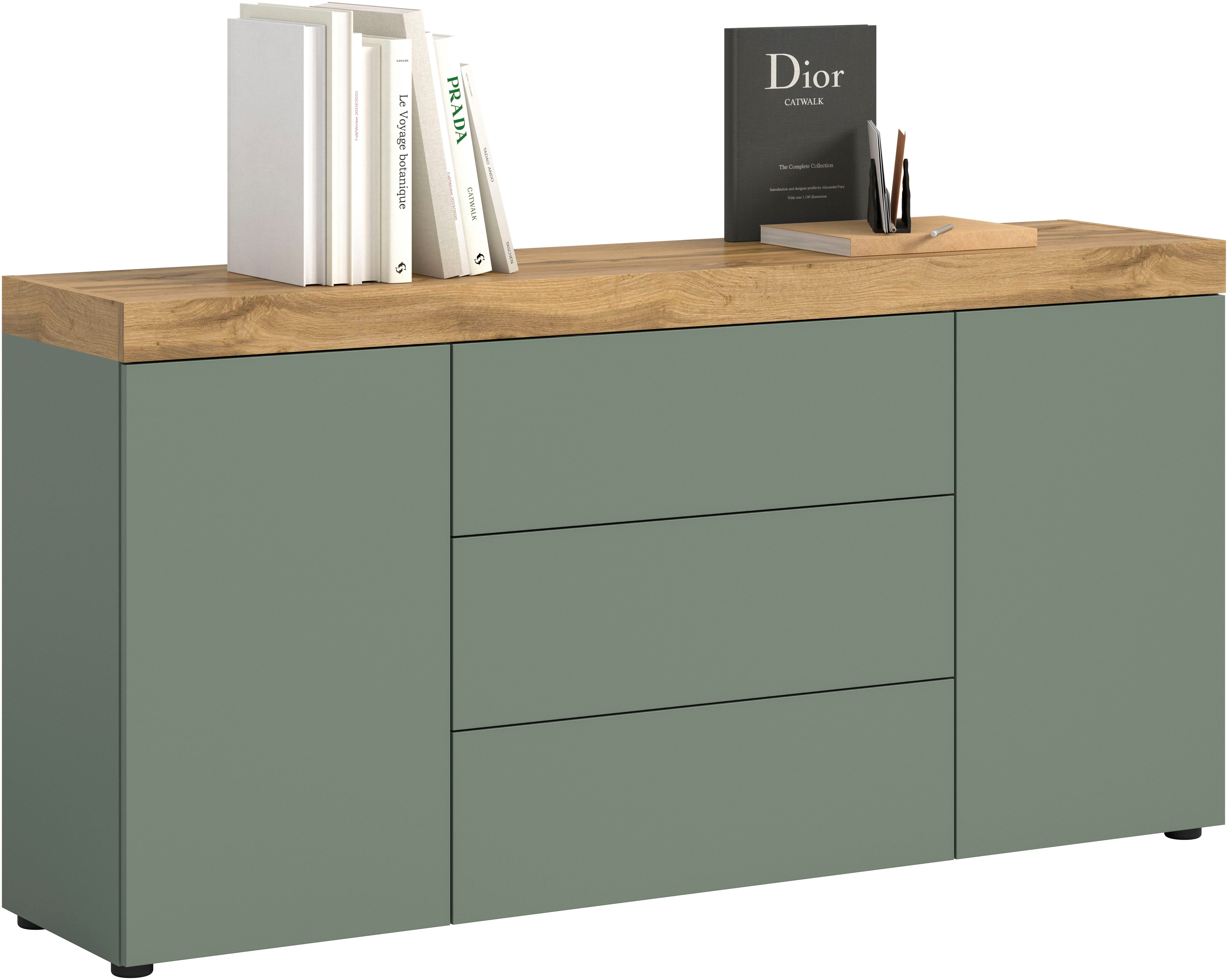 OTTO home Sideboard MAMBO, TOPSELLER!, Breite 160cm, 2 Türen, 3 Schubkästen, push-2-open (1 St., 2 farbige Ausführung, in verschiedenen Farben erhältlich), Kommode, Anrichte, Wohnzimmer, Schlafzimmer