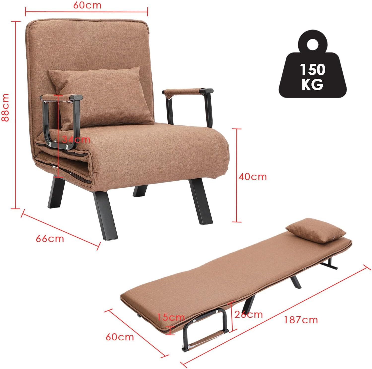 Youyijia Schlafsofa 4 in 1 mit Klappsessel Schlafsofa für bis 150kg belastb günstig online kaufen