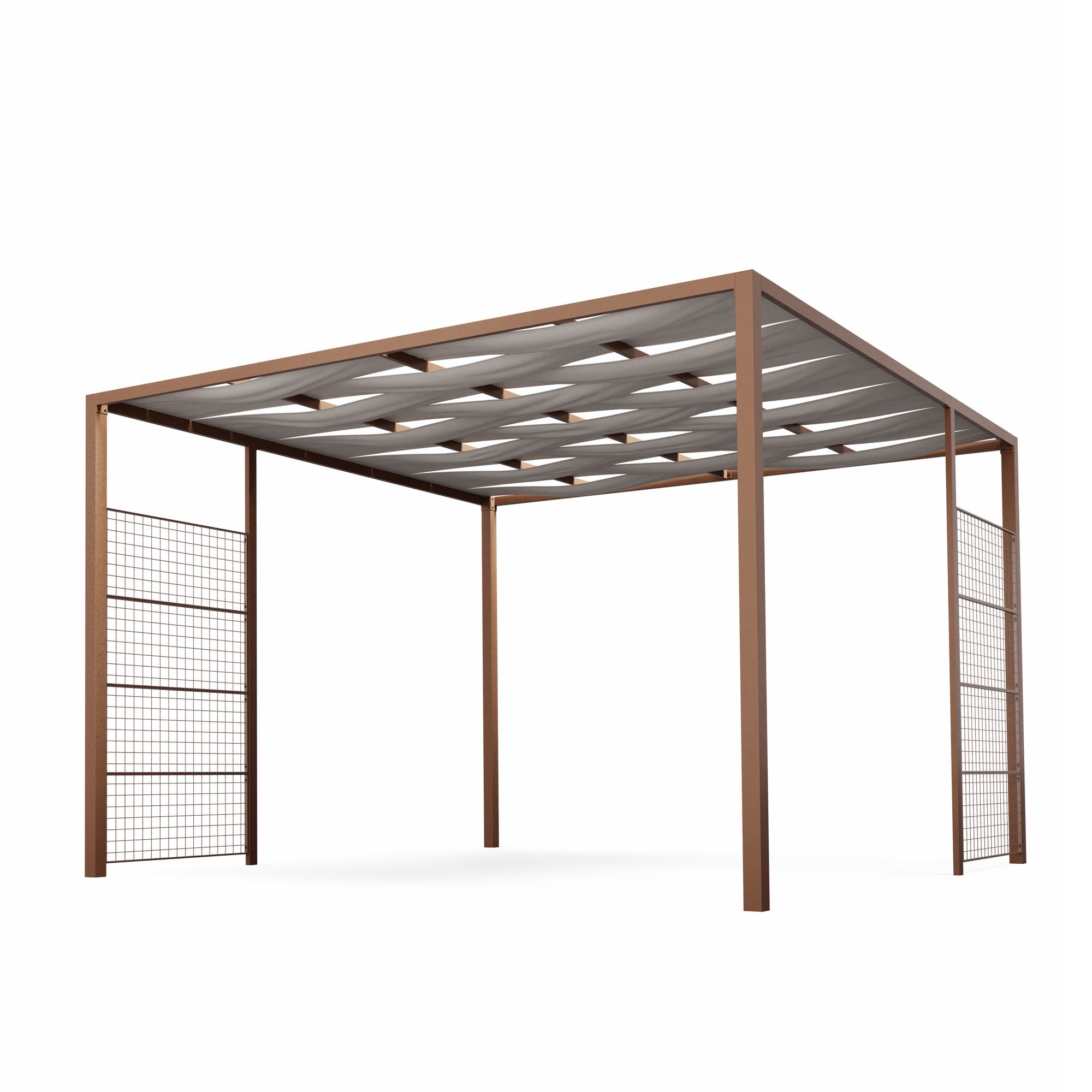 blumfeldt Pavillon Blumfeldt, (Set), Pergola 3x3m Seitenwände pulverbeschichtet wetterfest Garten