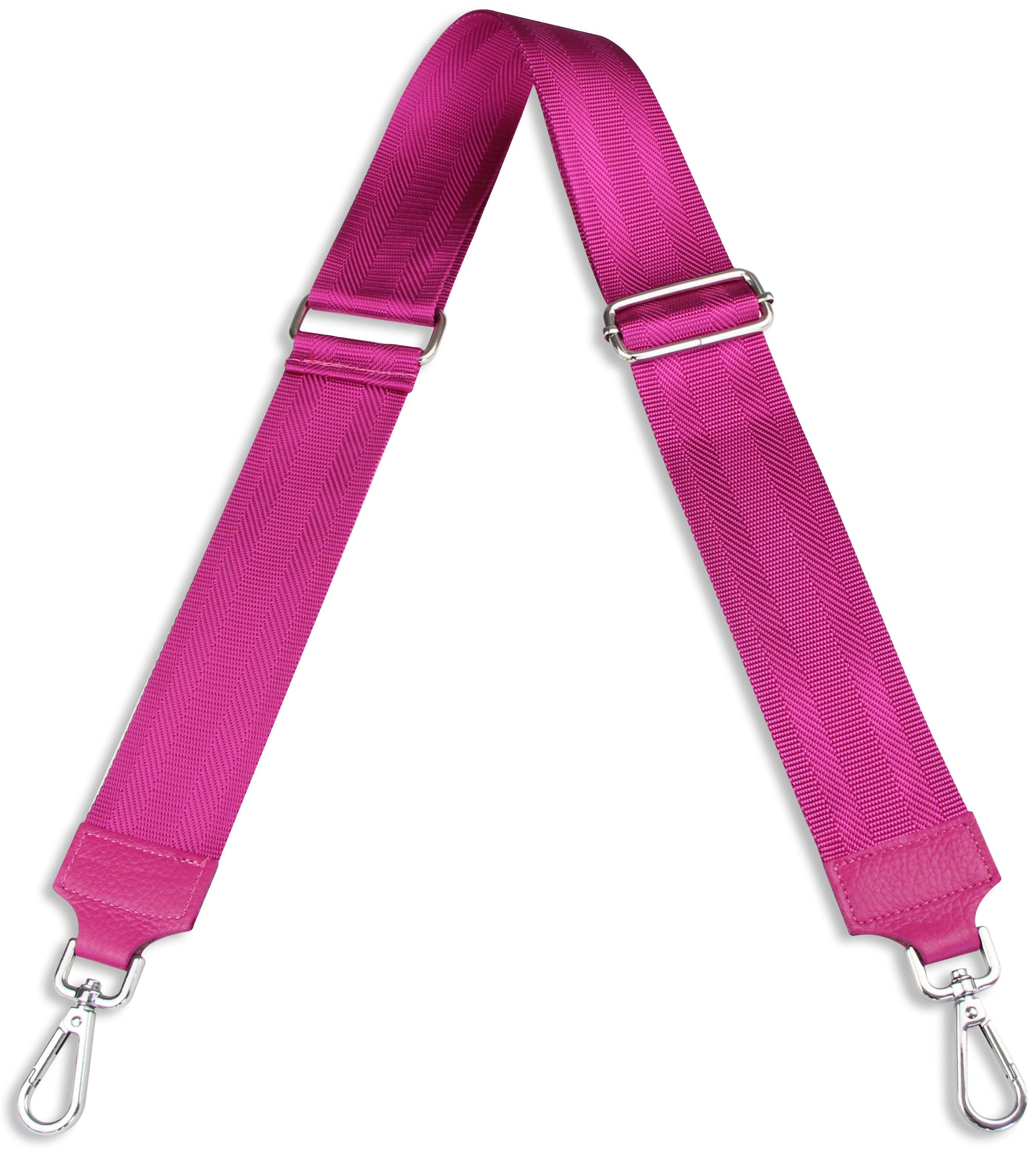 Frentree Schulterriemen MADE IN ITALY, 5cm breiter Schultergurt für Taschen, verstellbarer Gurt, Muster: Einfarbig Pink