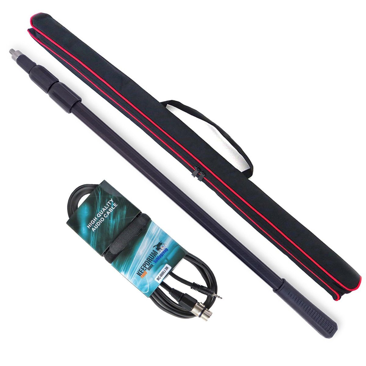Mikrofon-Halterung keepdrum BP0003 Boompole 2m +MC008XJ 3m XLR-Klinke