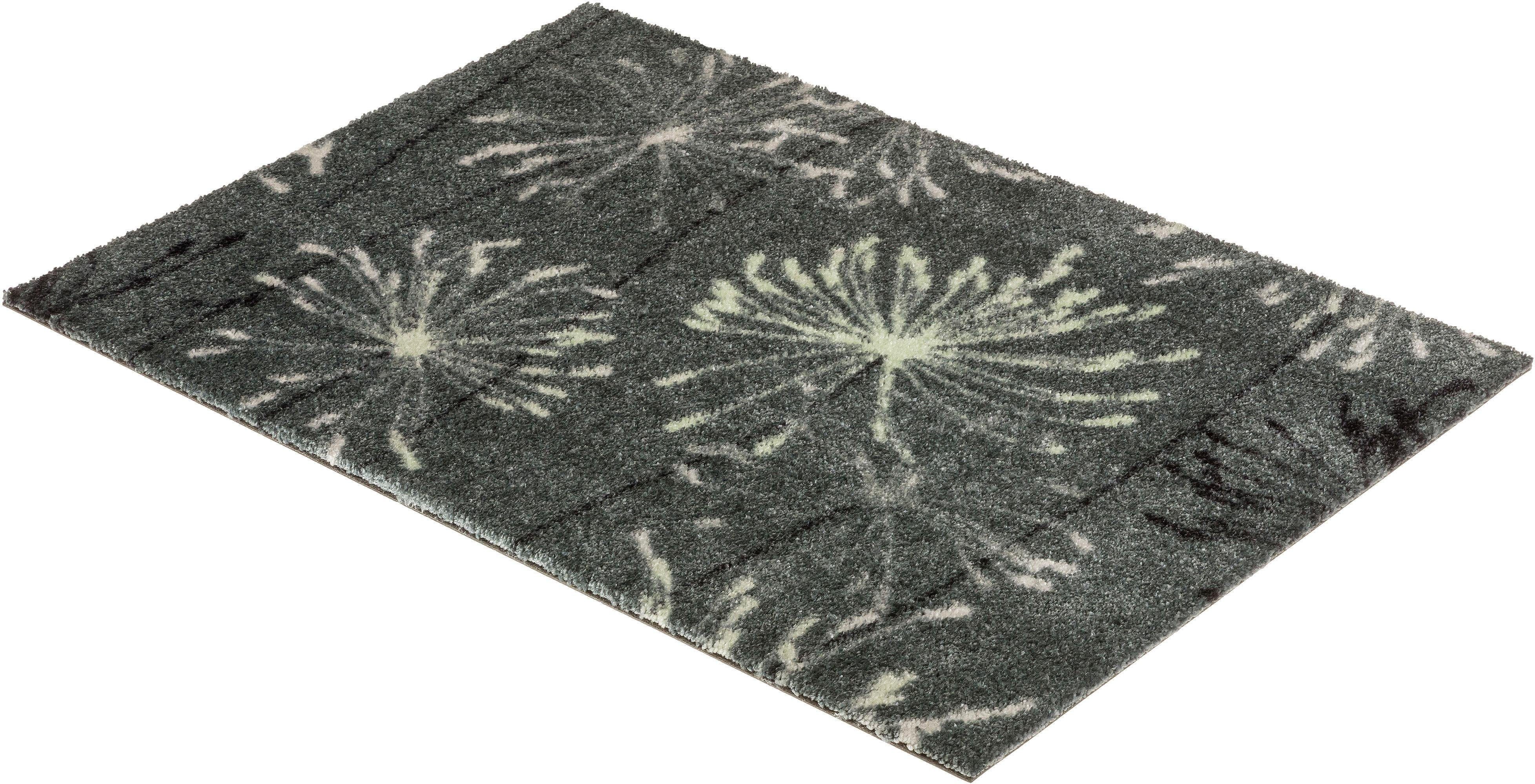 Fußmatte Manhattan 001, SCHÖNER WOHNEN-Kollektion, rechteckig, Höhe: 7 mm, Schmutzfangmatte, waschbar grau/hellmint