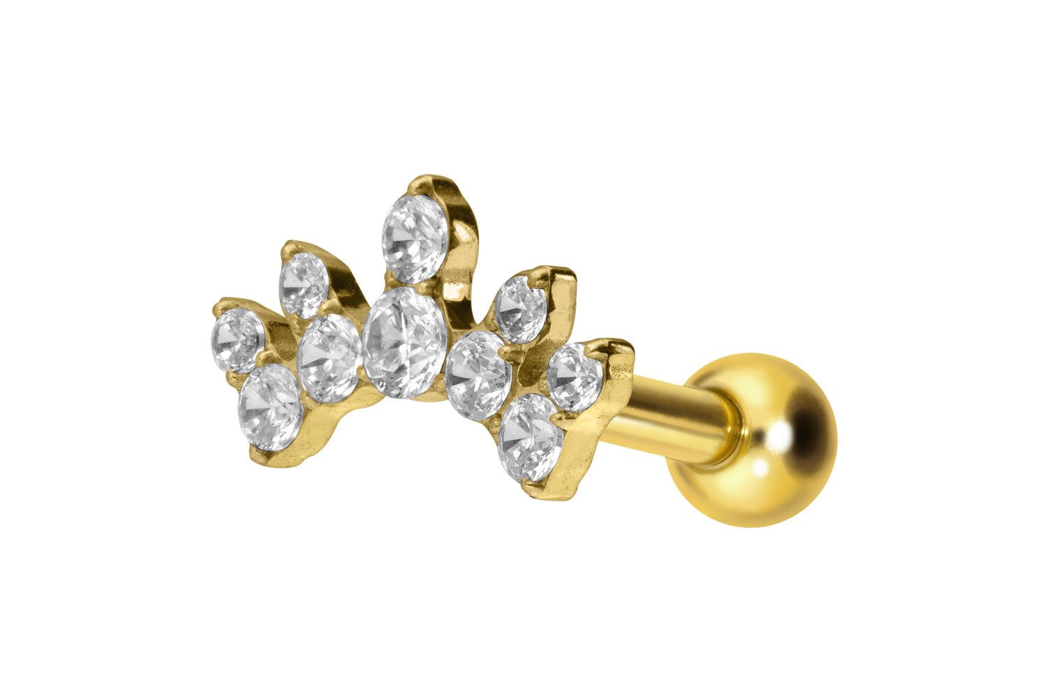 Piercing-Set Titan Ohrpiercing mit Innengewinde KRISTALLBOGEN