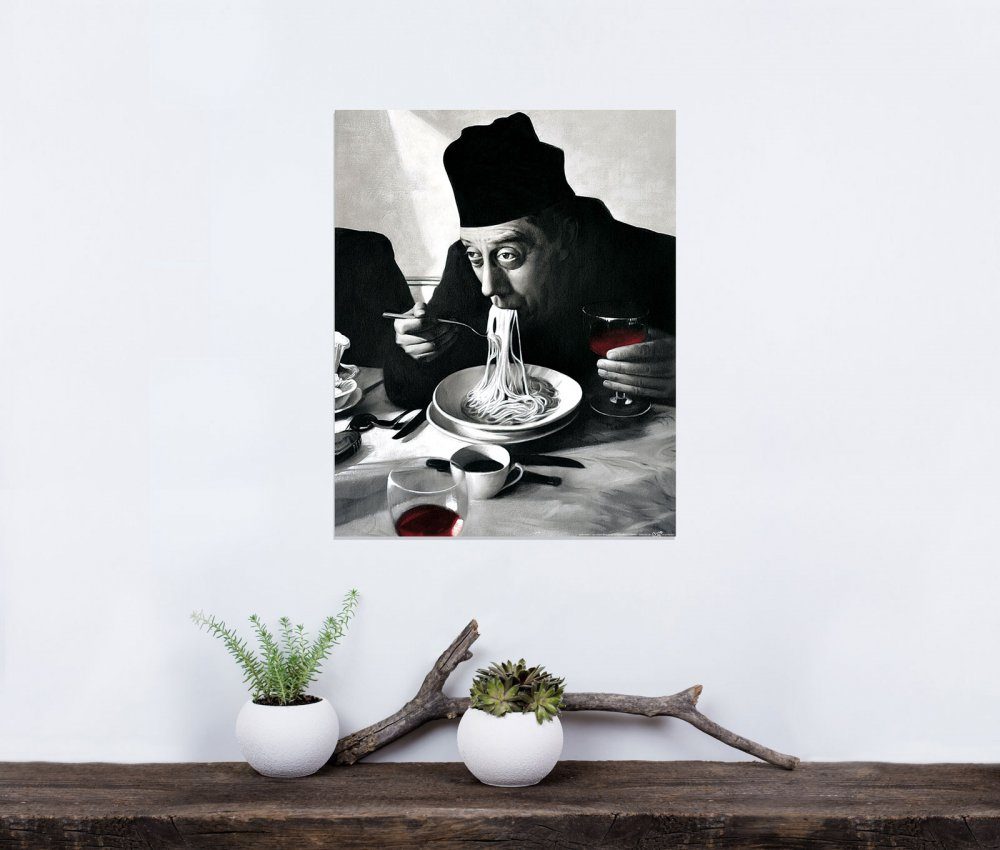 1art1 Kunstdruck Kochkunst - Spaghetti, Rotwein, Don Camillo