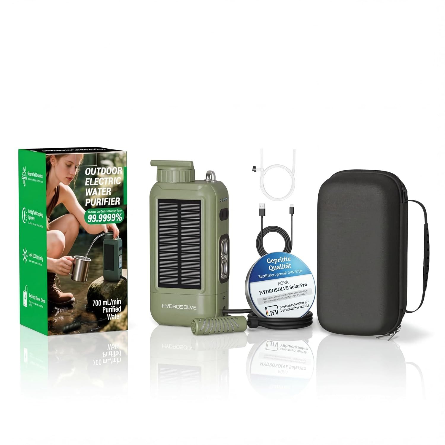 AORA Wasserfilter HYDROSOLVE SolarPro elektrischer Outdoor-Wasserfilter