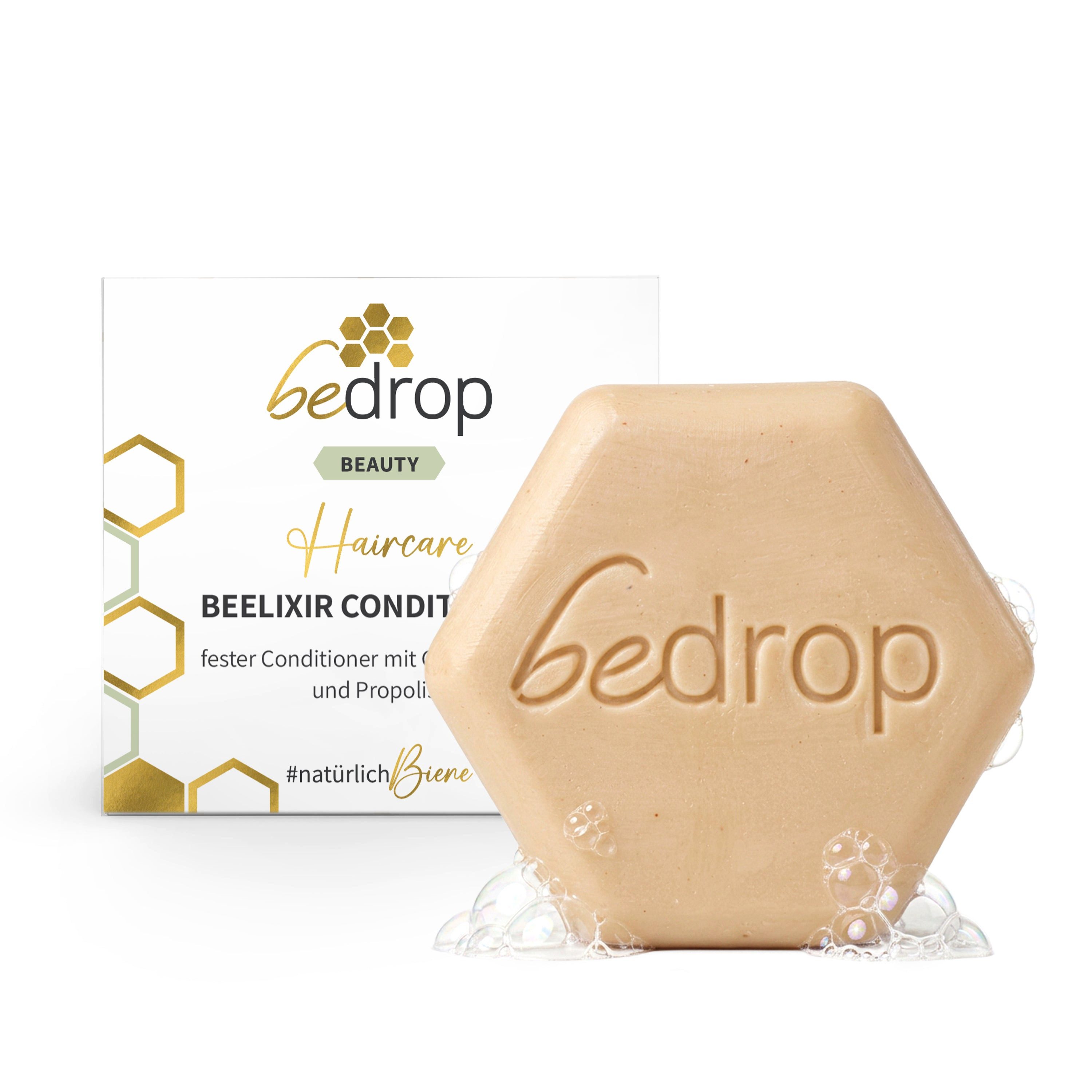 bedrop Feste Haarspülung BEELIXIR Fester Conditioner mit Gelée Royale & Propolis - 65g, Frei von Plastik