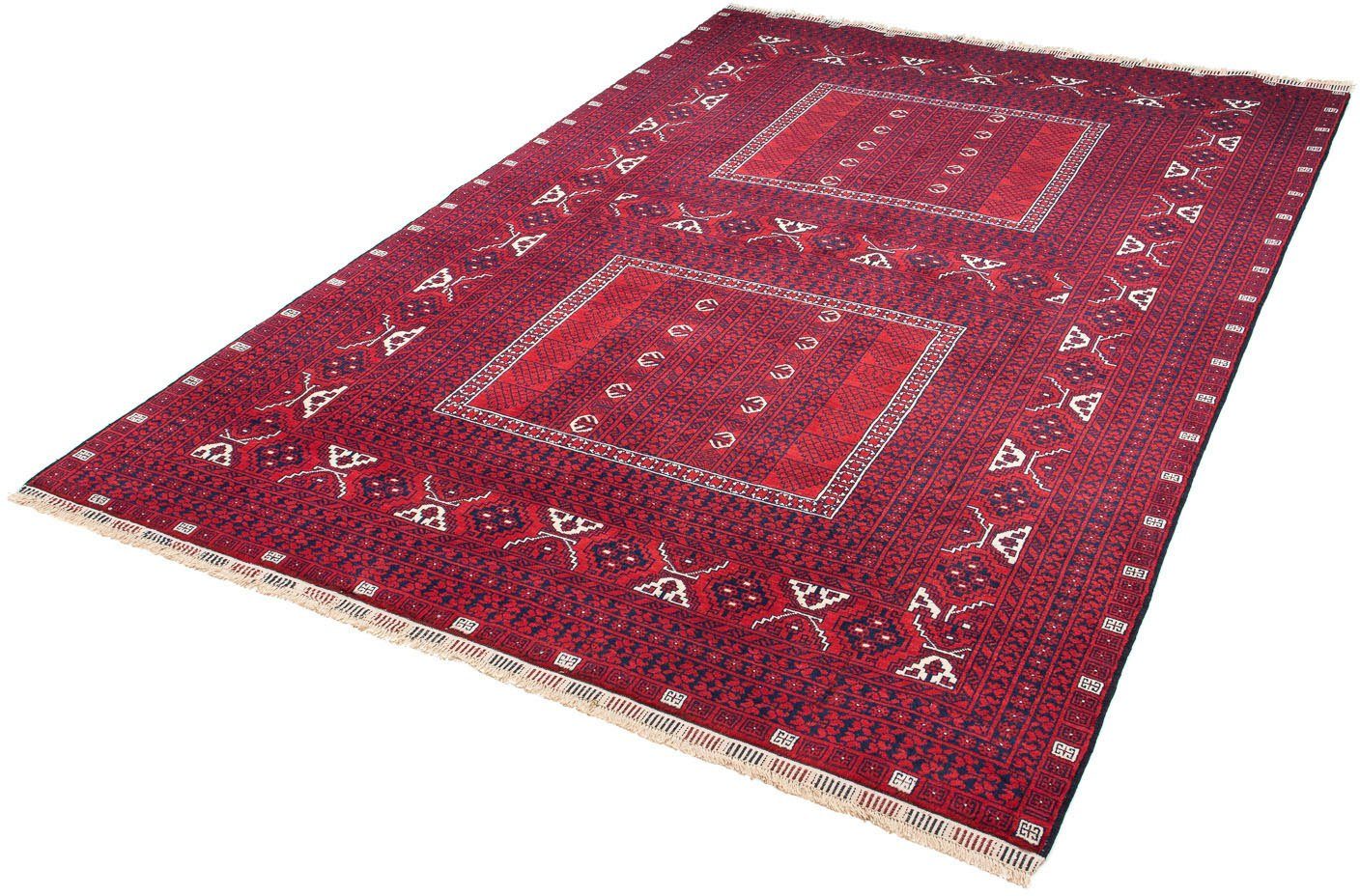 Orientteppich Turkaman - 233 x 157 cm - dunkelrot, morgenland, rechteckig, Höhe: 6 mm, Wohnzimmer, Handgeknüpft, Einzelstück mit Zertifikat