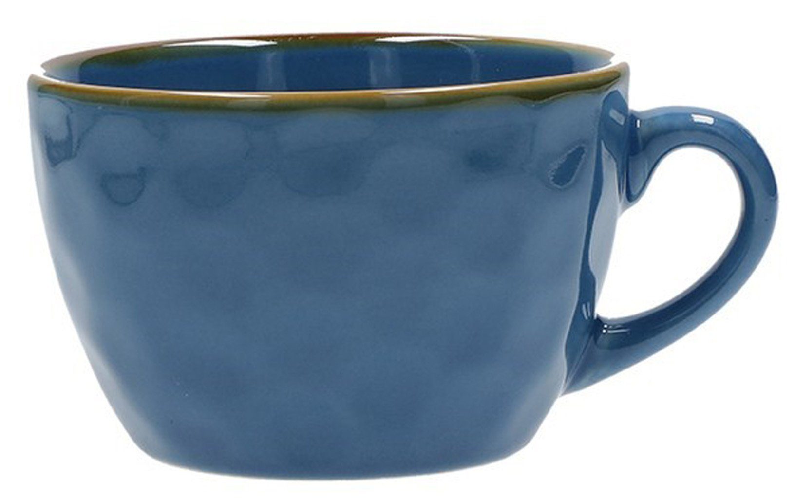 Rose & Tulpani Tasse Frühstückstasse große Tasse 420 ml Concerto Blue Avio Blau, Steingut, 420 ml