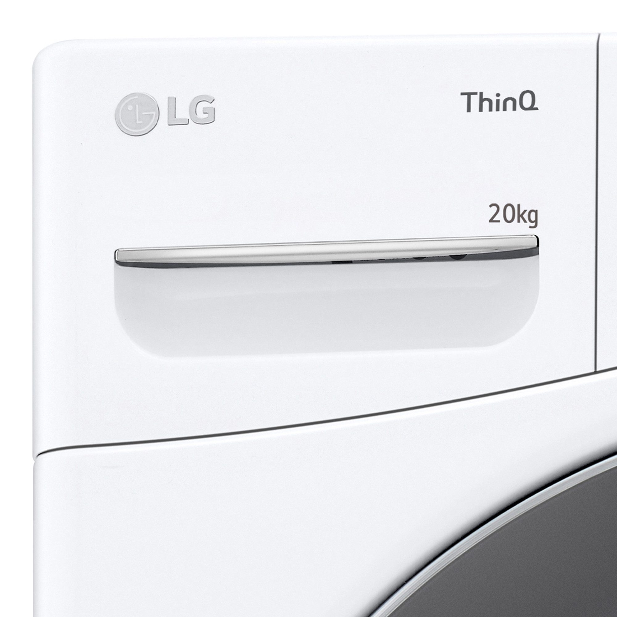 LG Waschmaschine Big Capacity Weiß F0WVT202, 20 kg, 1000 U/min, TurboWash, AquaControl, Touchdisplay, Wäsche nachlegen, ThinQ® App