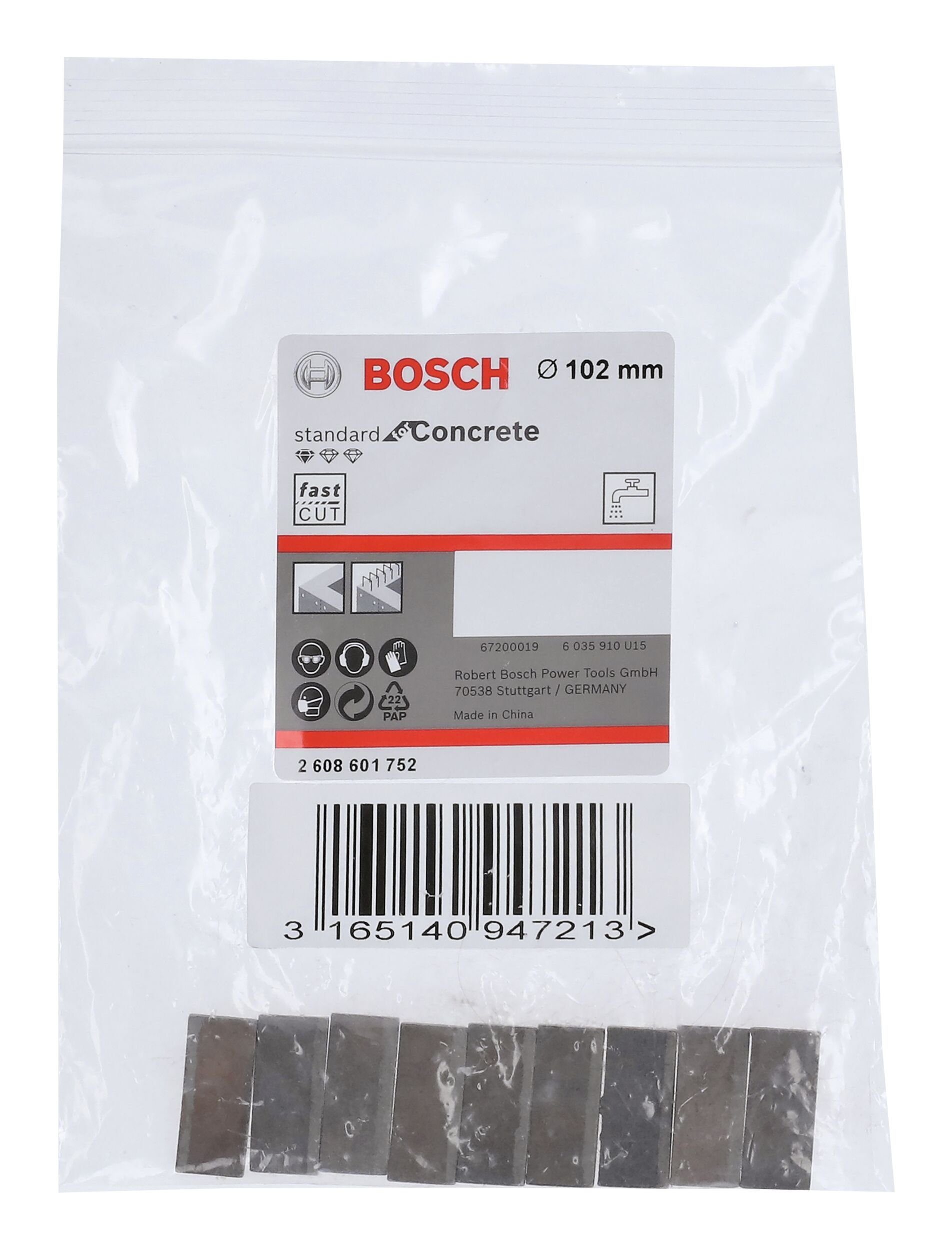 BOSCH Bohrkrone, Standard - Segmente 10 for mm 9 für Segmente Concrete Diamantbohrkrone