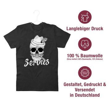 Shirtracer T-Shirt Bayern Totenkopf Servus Mode für Oktoberfest Herren