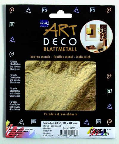 Kreul Künstlerstift Kreul Blattmetall gold, 6 Blatt, 140 x 140 mm