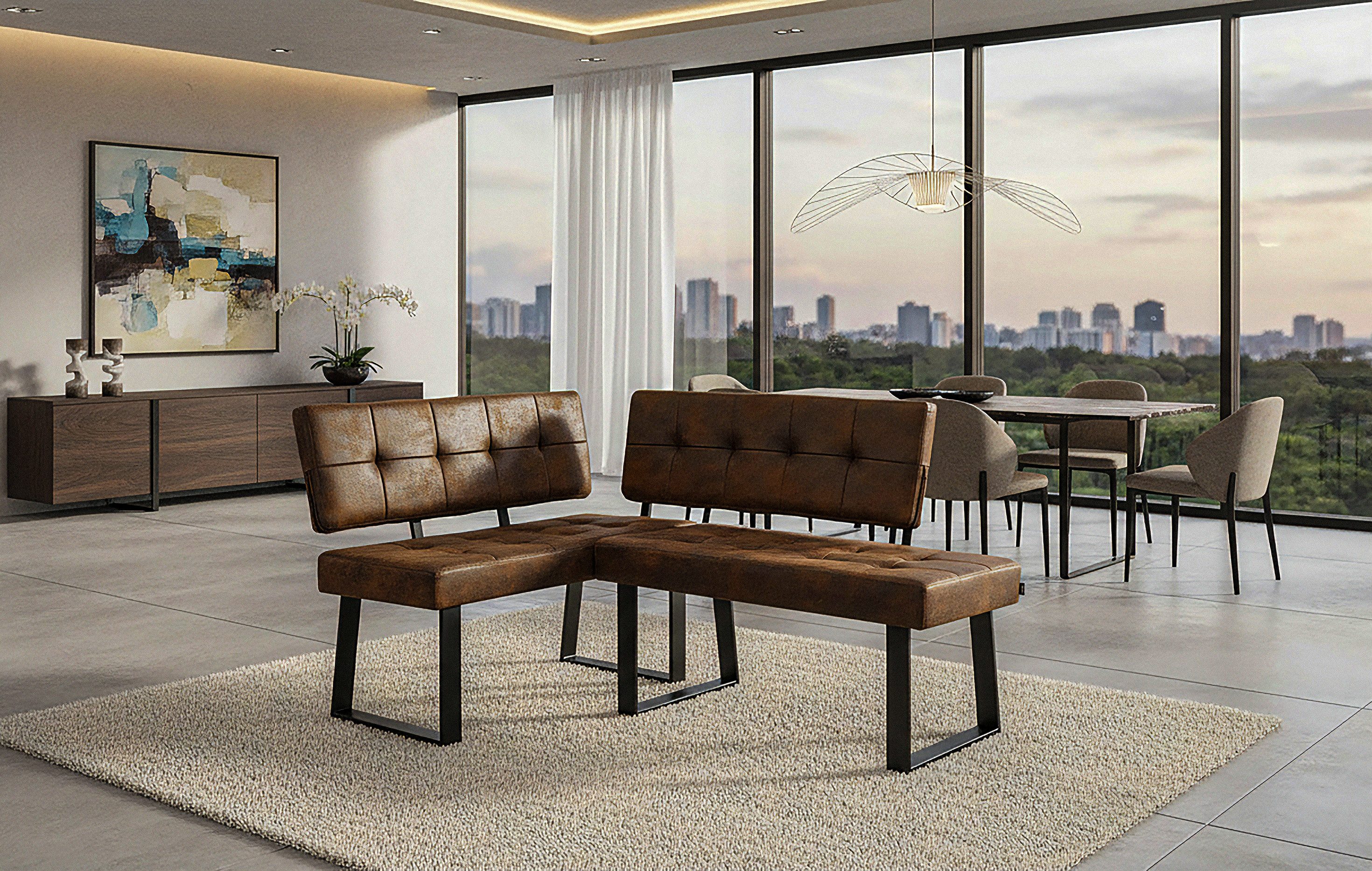 B&D home Eckbank AKA (2-St), beidseitig montierbar, gepolstert, mit Rückenlehne, verschiedene Maße