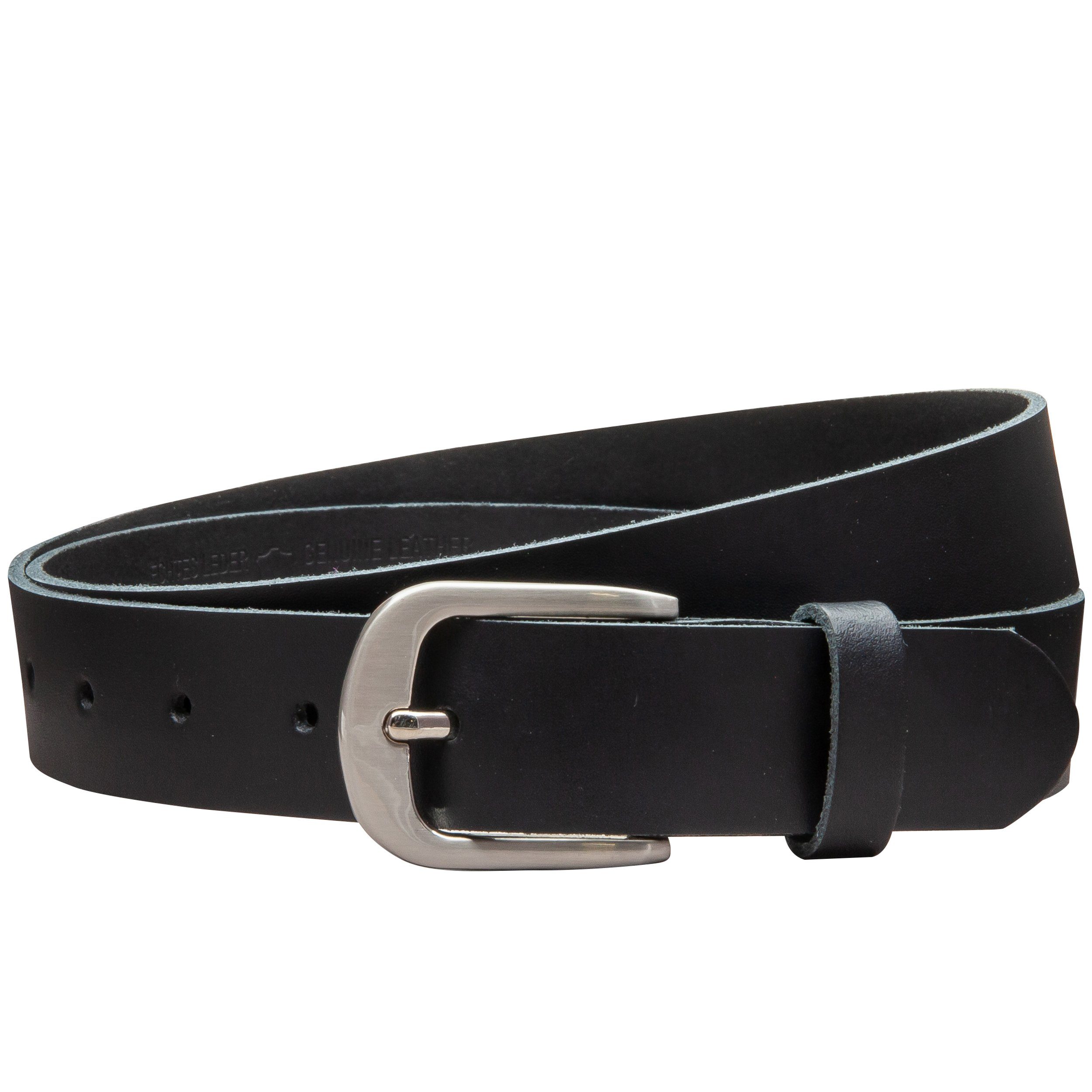 COLOGNEBELT Ledergürtel OM323-SL-Schwarz MADE IN GERMANY, Schwarz Kürzbar, günstig online kaufen