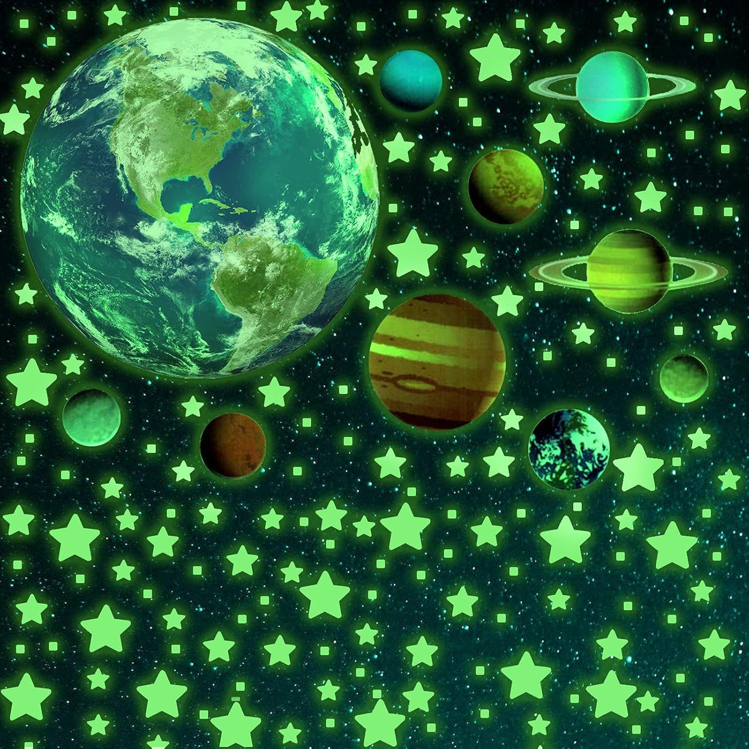 RWEUOQ Wandtattoo 10 Planeten Wandtattoo Leuchtsterne günstig online kaufen