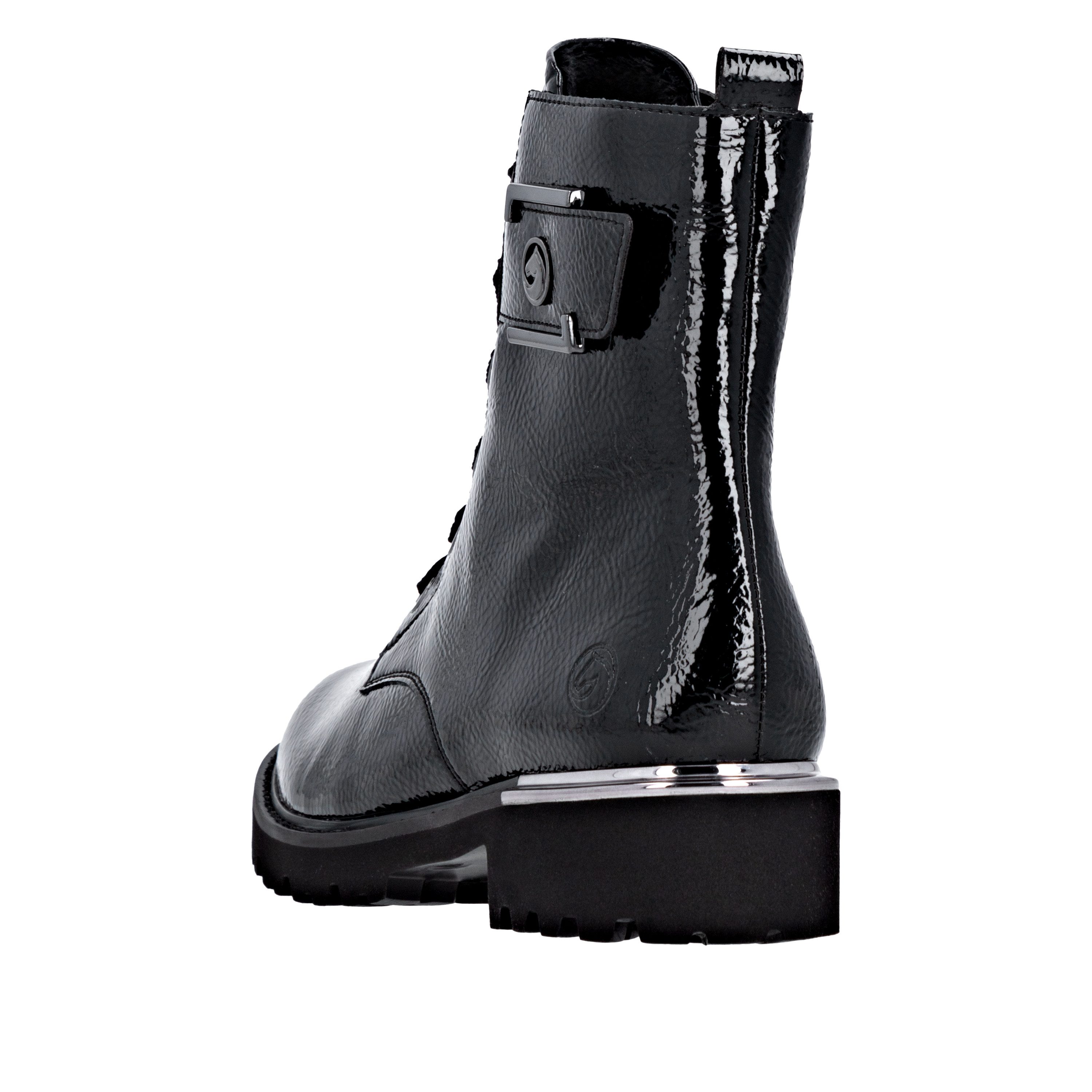Remonte Schnürstiefelette, Blockabsatz, Schnürboots im Kroko-Look, günstig online kaufen