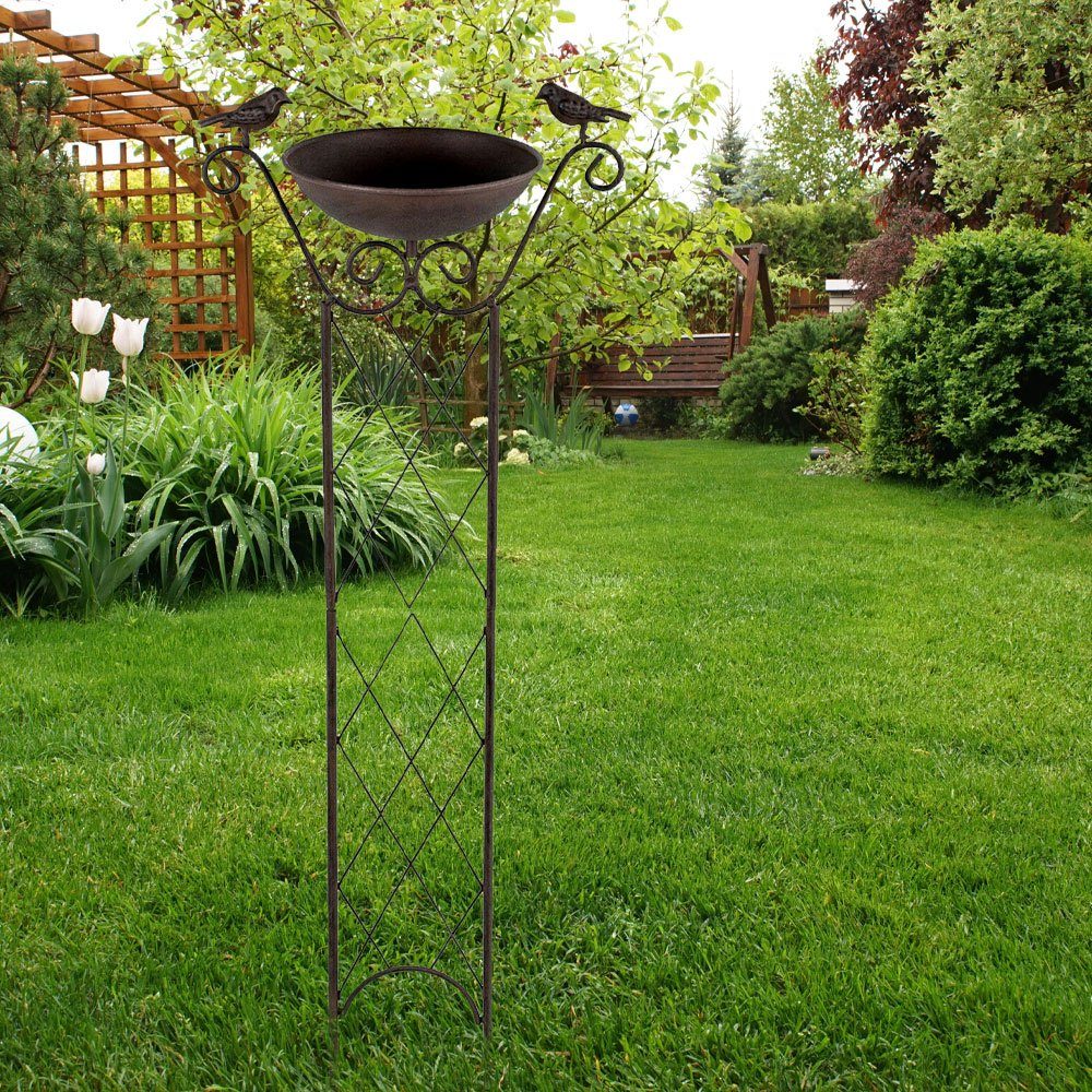 etc-shop Vogeltränke, Vogeltränke mit Ständer Vogelbad, Rankengitter mit