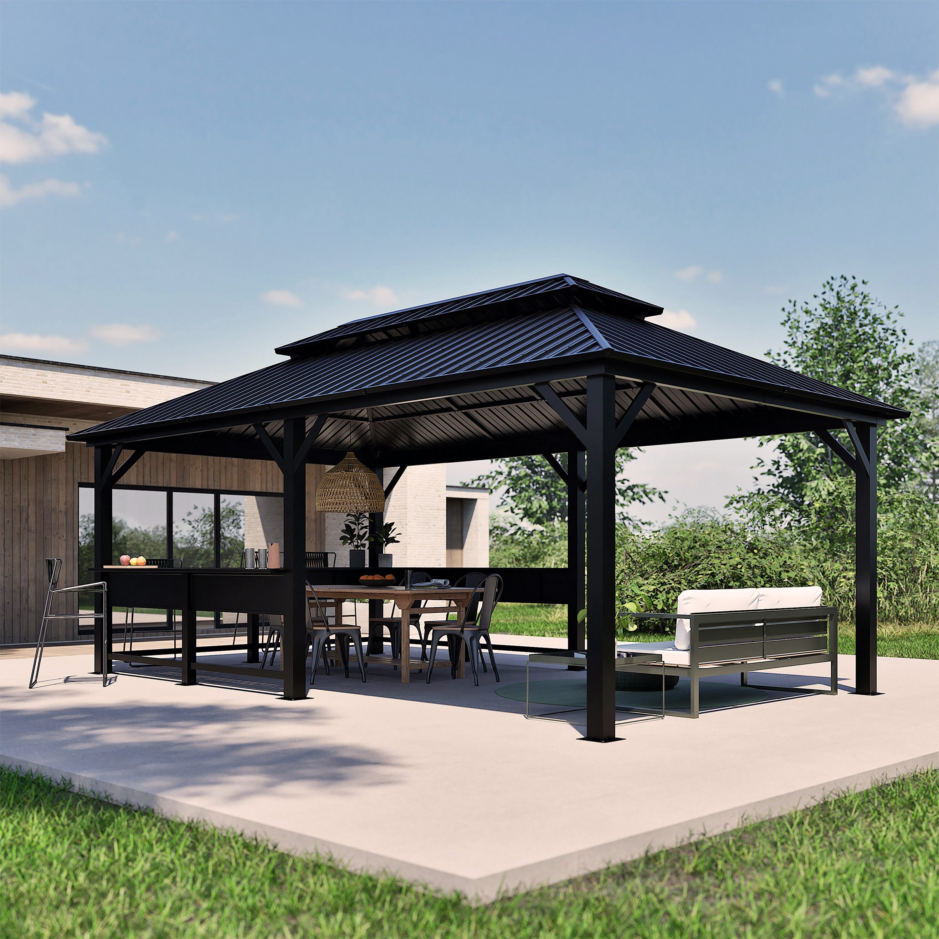 Sojag Pavillon Bondi 1220 Schwarz, 598,7x363,8x307cm