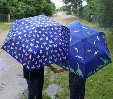 iX-brella Taschenregenschirm iX-brella Mini Kinderschirm mit Wet Print Motiv, Farbänderung bei Nässe - Schmetterlinge