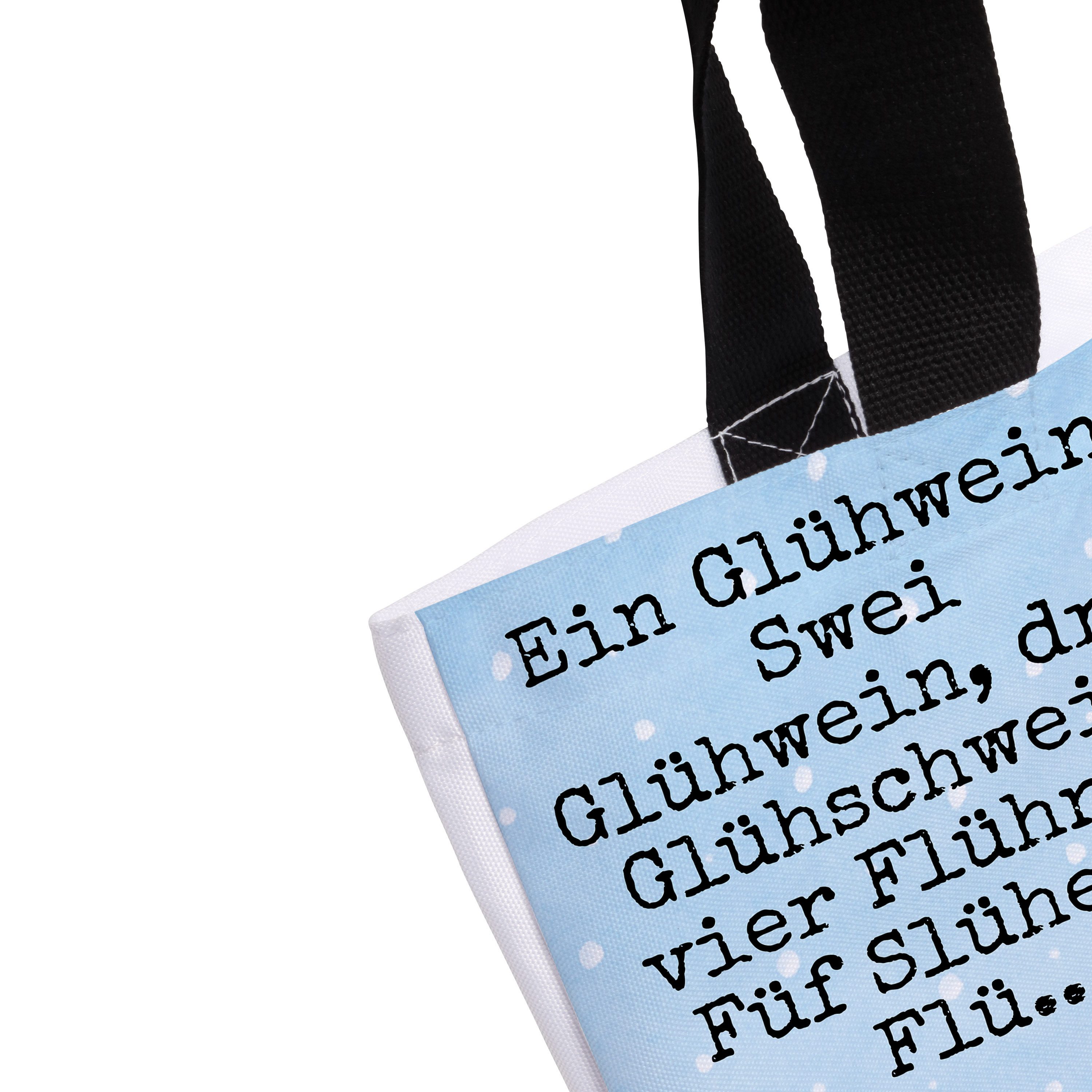 Mr. & Mrs. Panda Shopper Schweinchen Glühwein Design, Shopper, Weiß, Betrunken, Weihnachtsmark (Packung), Pandatasche Urlaubstasche Statement-Tasche