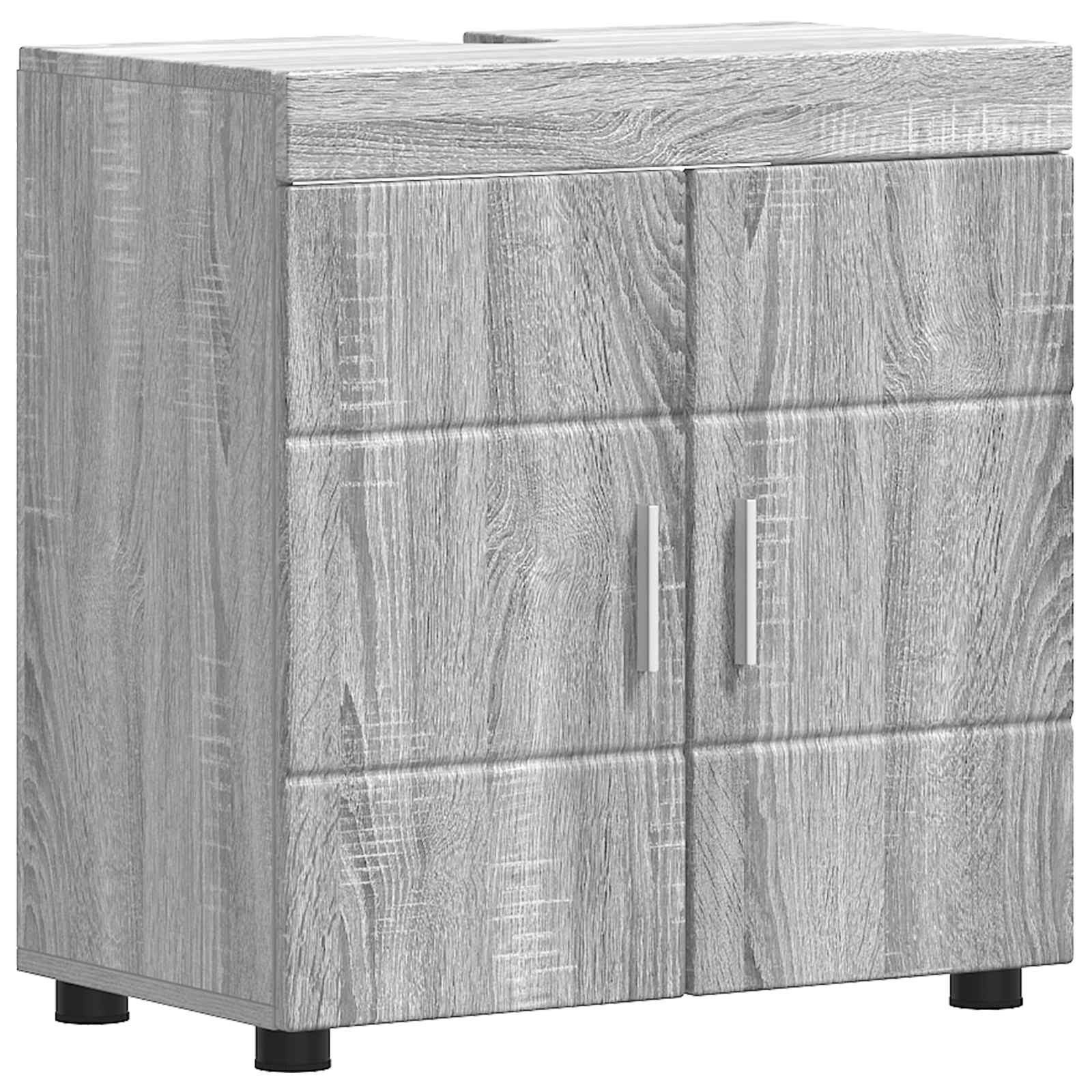 vidaXL Badezimmerspiegelschrank Badezimmerschrank-Set TULUM Graues Sonoma 60 x 34 x 63 cm (1-St)