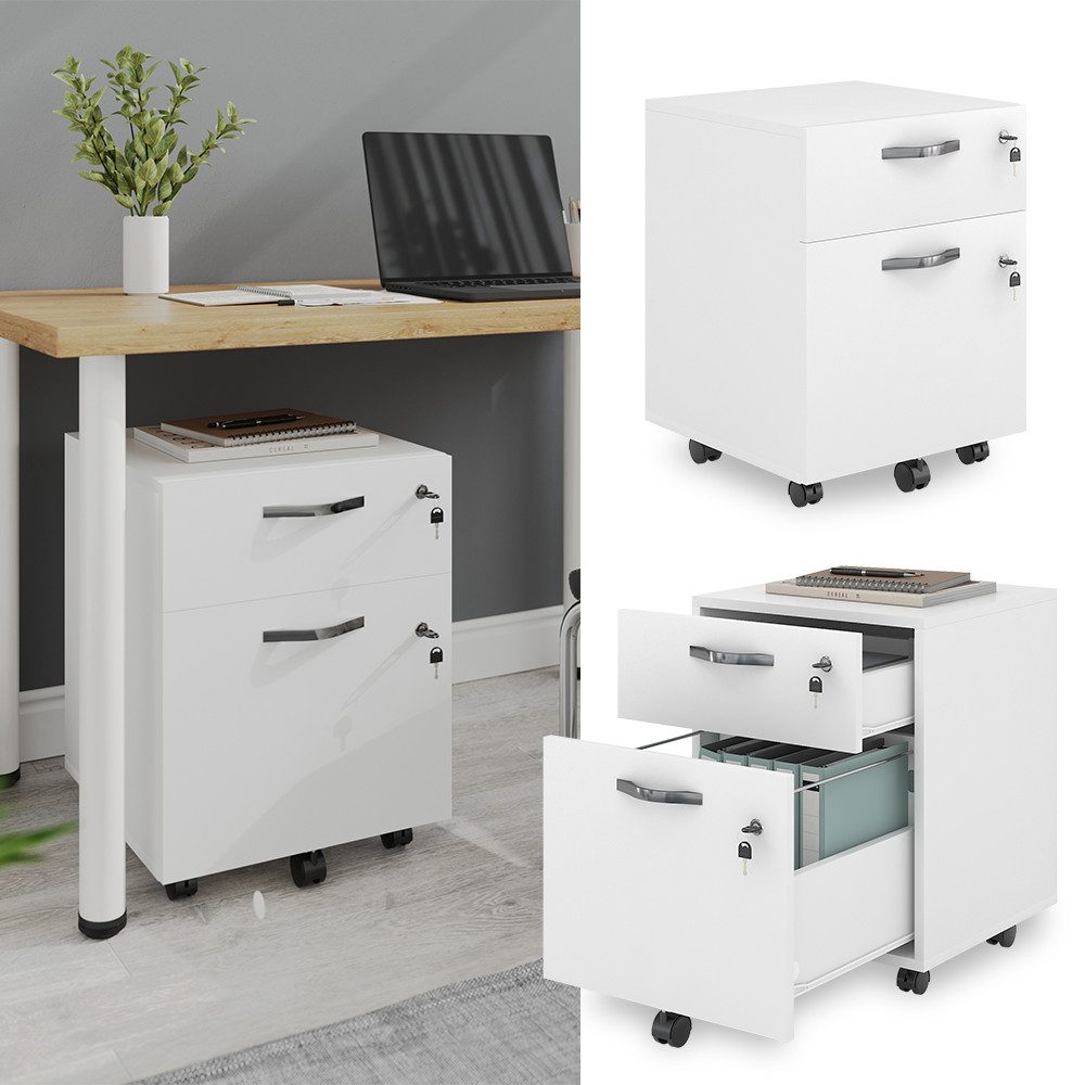 Vicco Rollcontainer Bregenz, Weiß, 40 x 53 cm abschließbar günstig online kaufen