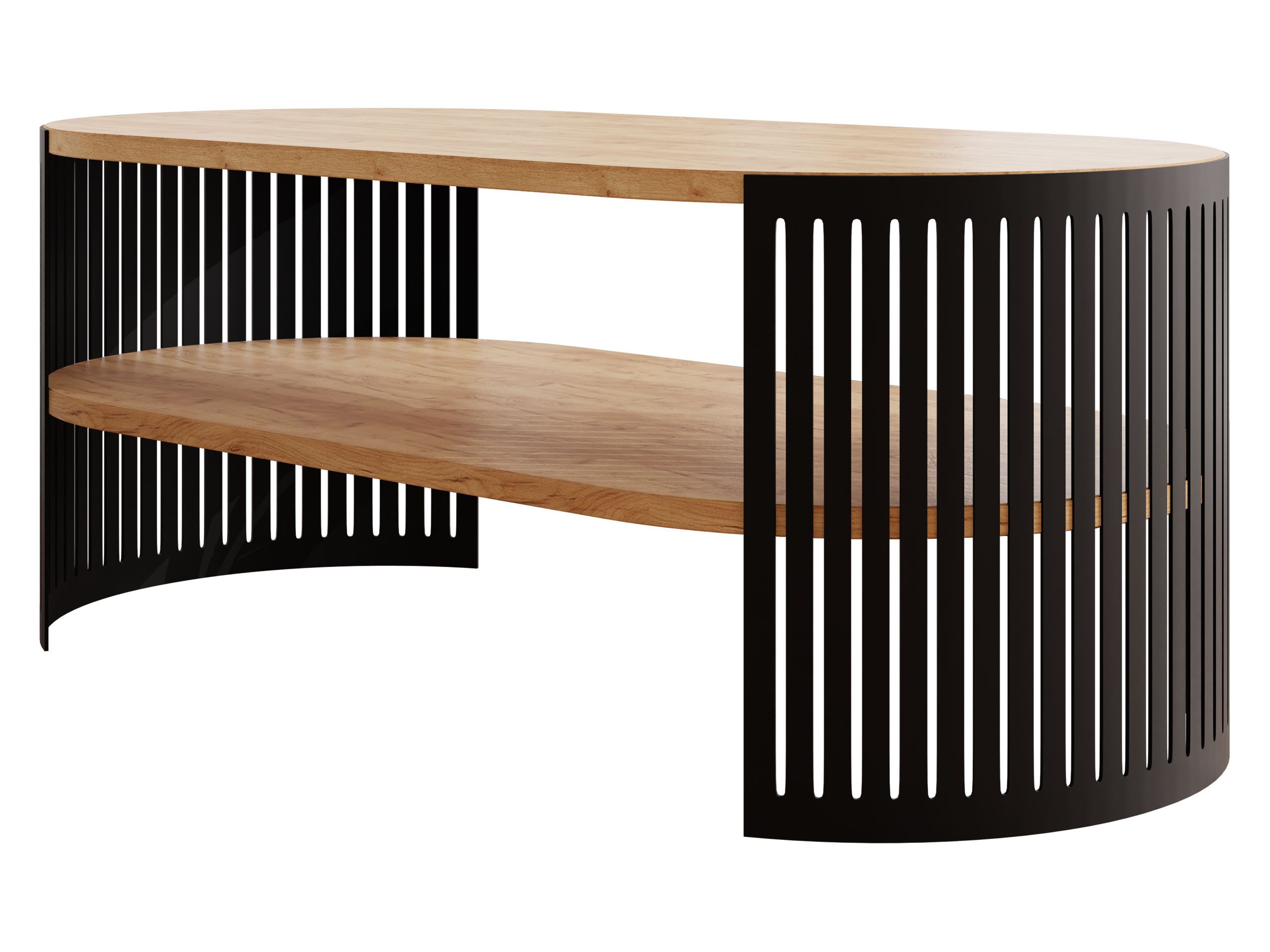 MIRJAN24 Couchtisch Fikoli Oval I (mit Regal), Gestell aus Stahl, 100x50x40 günstig online kaufen