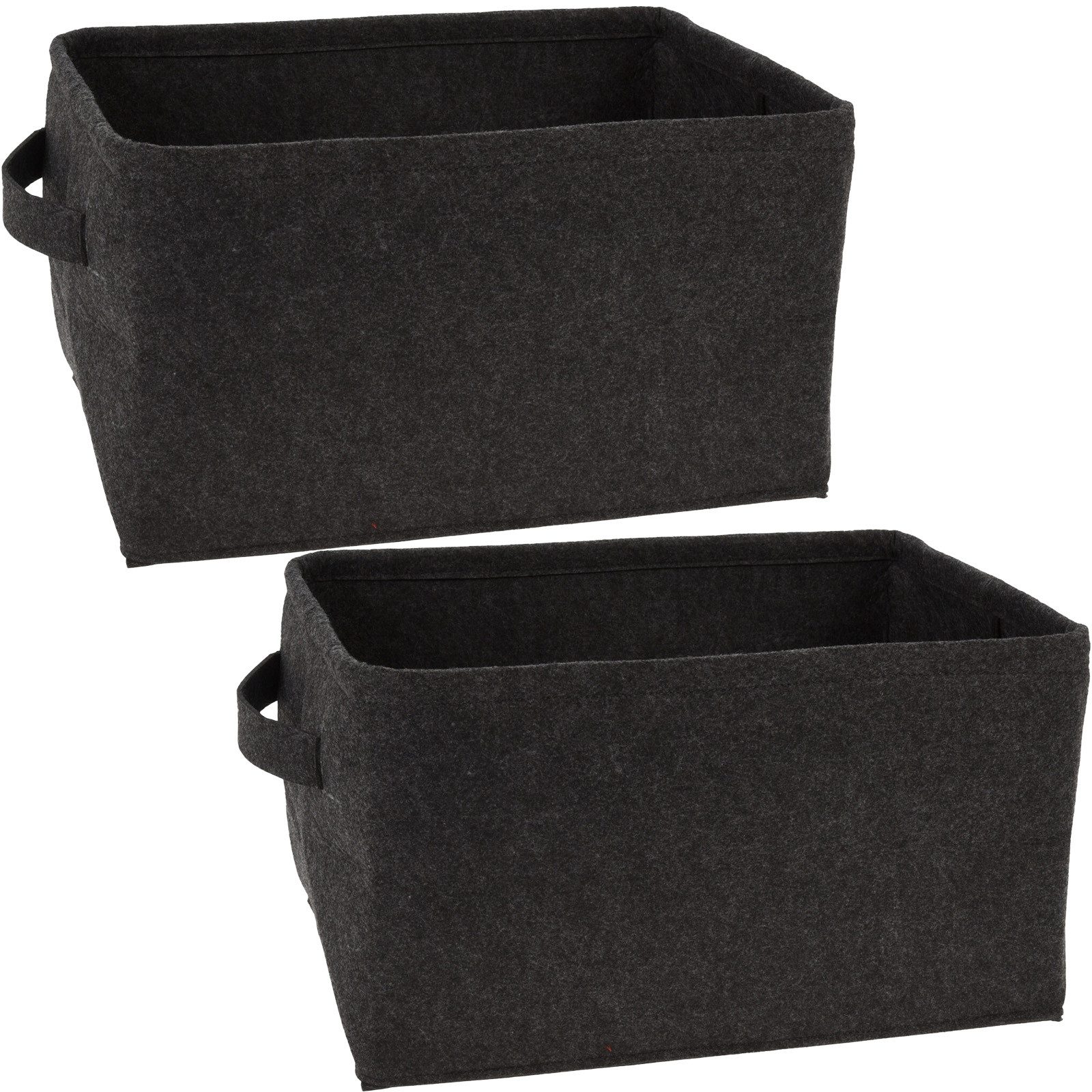 Koopman Хранилищаskorb Dekokorb Filzkorb Korb Badezimmerkorb Organizer (2 St), 2 Stk, 40x29x22cm, Filz, 2 Tragegriffe, Vielseitig