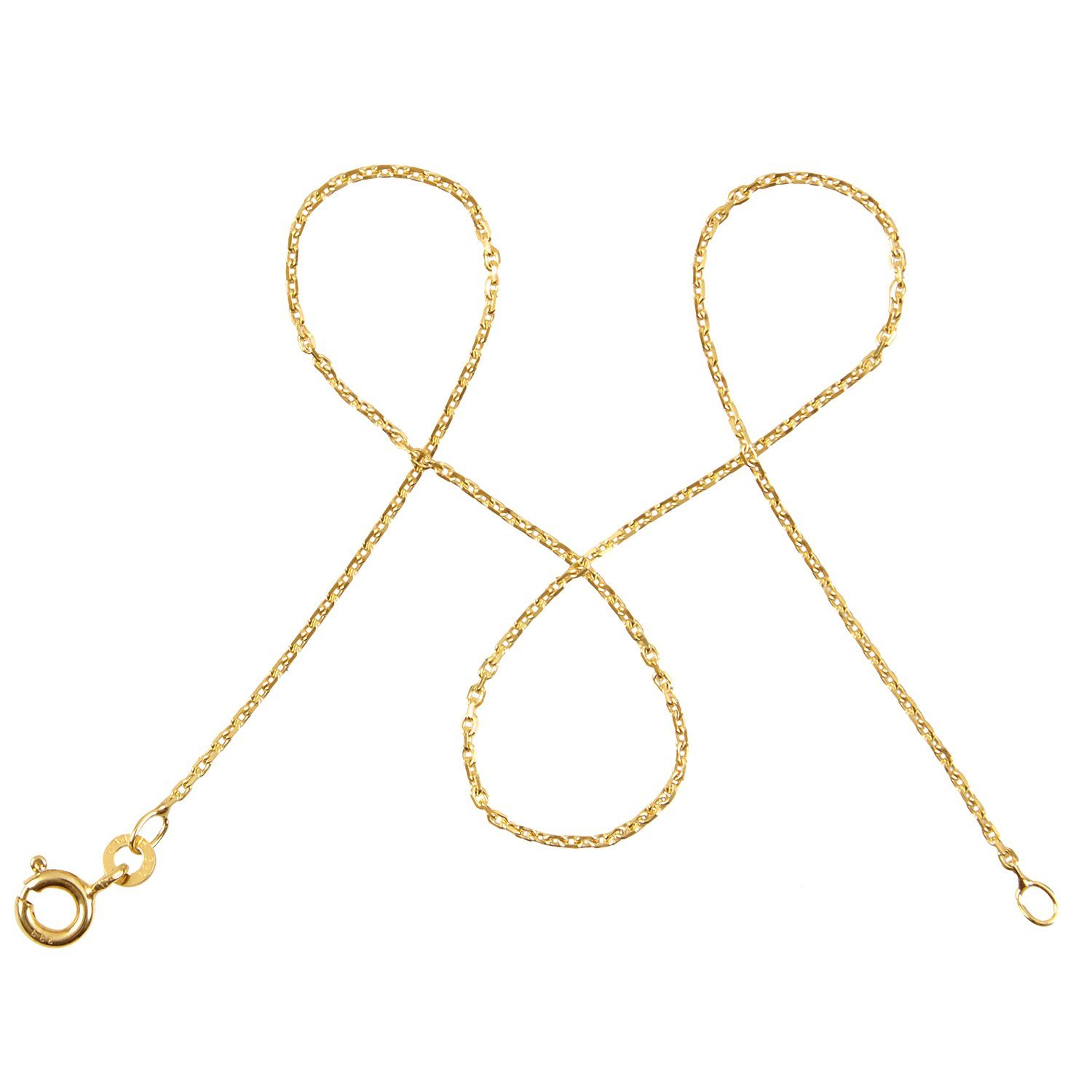 modabilé Goldkette Ankerkette DELICATE Diamantiert 333 Gold (8 Karat), Halskette Damen 1,3mm, Damenkette 36cm dezent, Kette, Made in Germany
