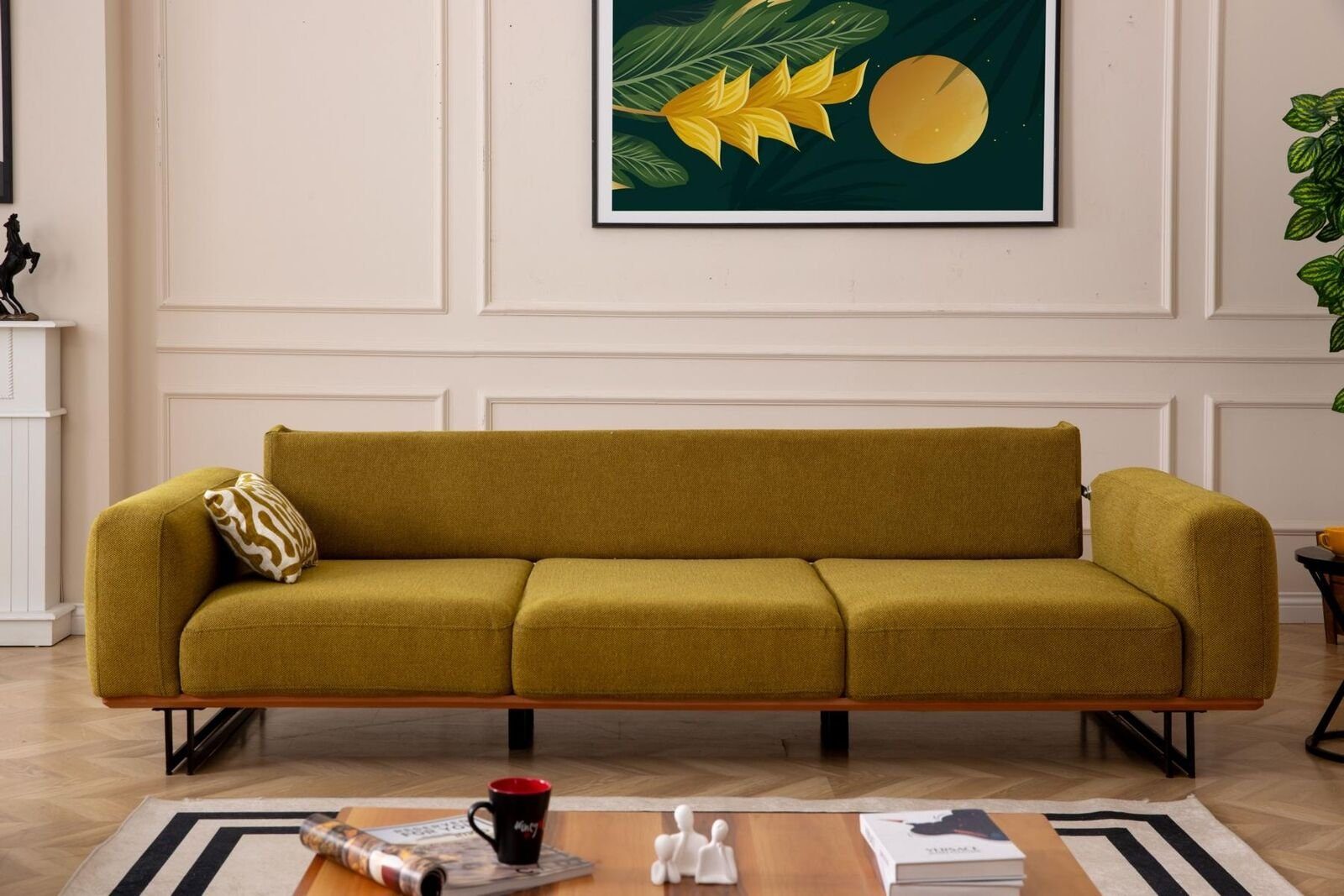 JVmoebel 4-Sitzer Italienische Sofa Couch Neu, Made Sitzer Europa in Teile, Möbel 1 Polster Couchen 270cmTextil 4