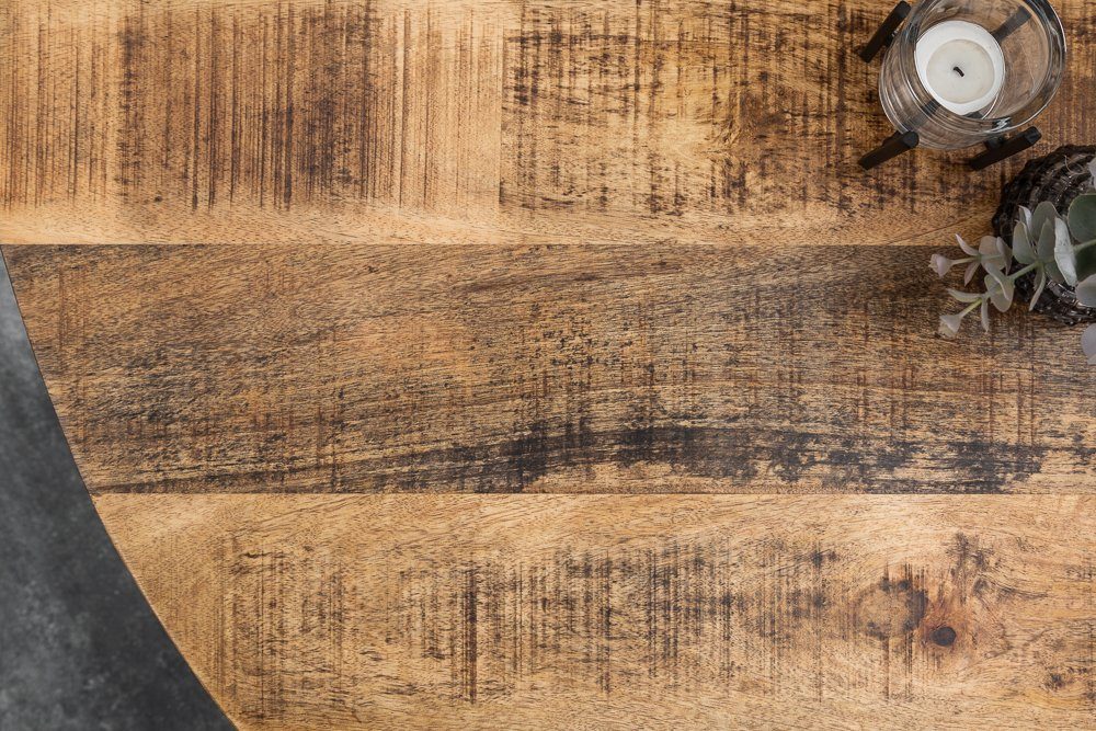 · IRON riess-ambiente · Küchentisch rund CRAFT Esstisch Mangoholz · 120cm natur, Massivholz
