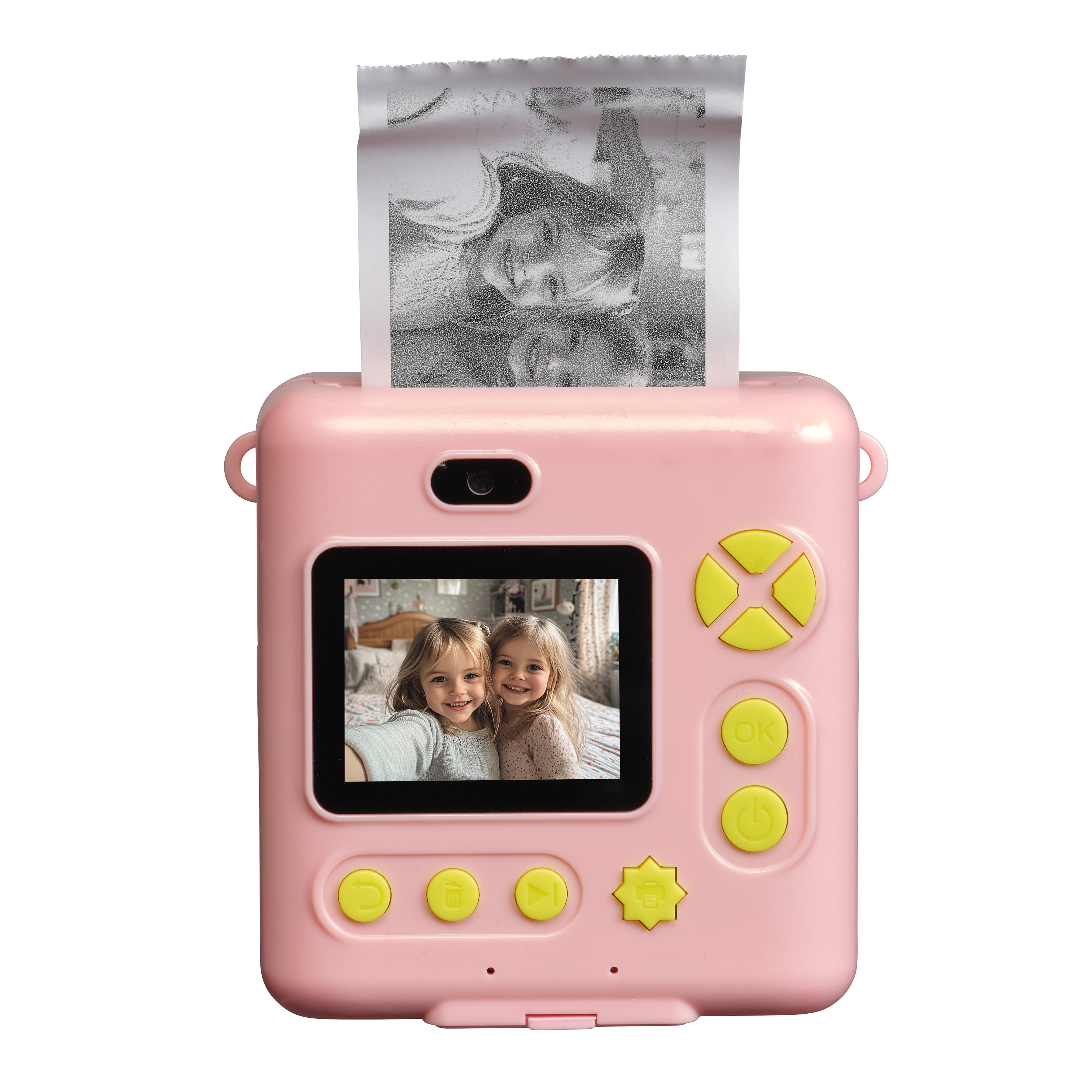 Denver KPC-1363RO Kinderkamera (20 MP, Thermodruck: Druckt Fotos direkt aus, inklusive 4 Spiele)