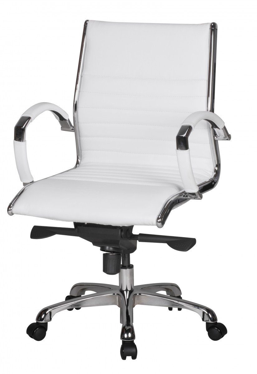 Amstyle Drehstuhl Bürostuhl höhenverstellbar XXL Echtleder SPM1.236 2 120kg Schreibtischstuhl), Chefsessel (SALZBURG Weiß