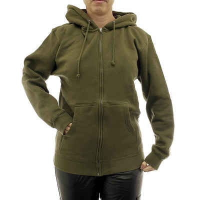 YESET Kapuzenpullover Damen Hoodie warm Vlies Kapuze Reißverschluss Zip Oversize 7177 grün