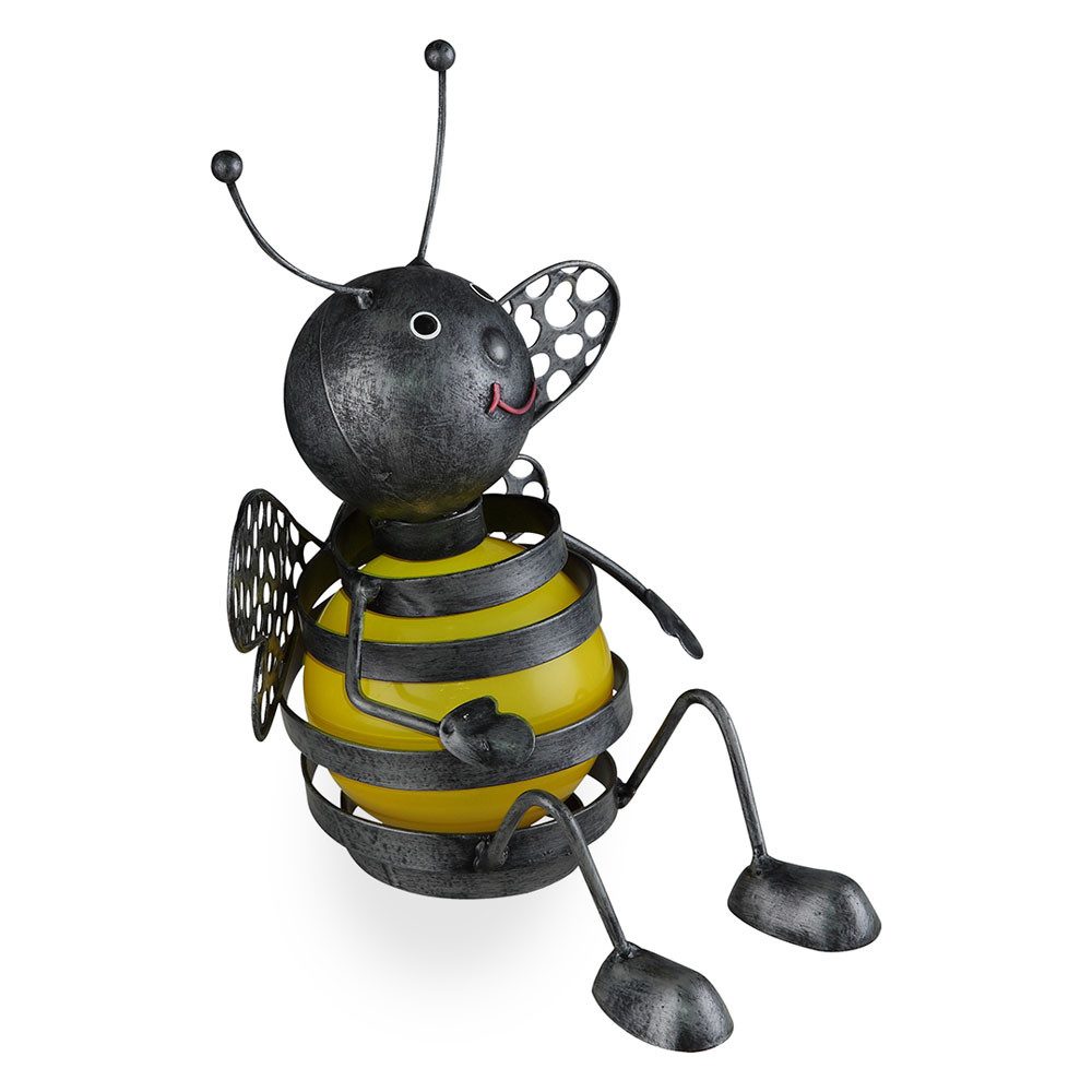 GLOBO LIGHTING LED Solarleuchte, LED-Leuchtmittel fest verbaut, Solarleuchte Biene Außenlampe Dekoleuchte LED Gartendeko Solarlampe