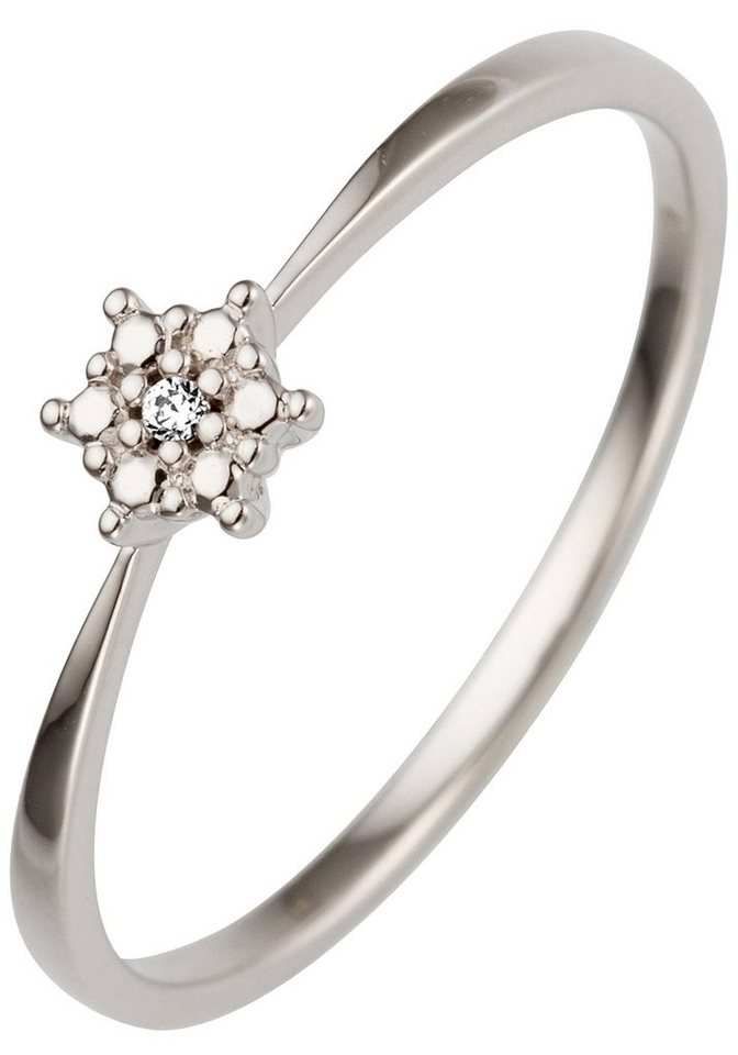 JOBO Fingerring, 585 Weißgold mit Diama... JOBO Fingerring, 585 Weißgold mit Diama...