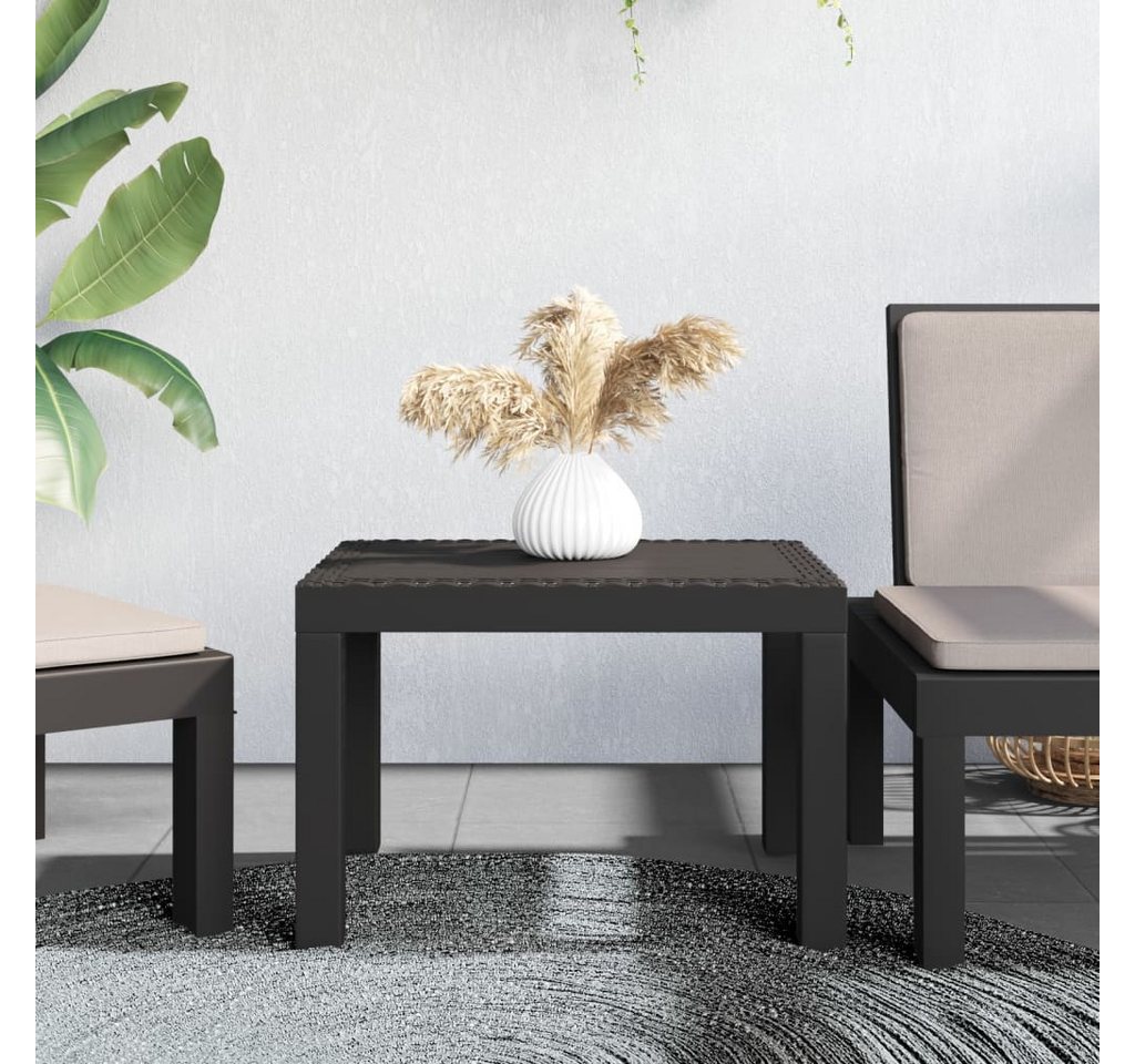 furnicato Gartentisch 59 x 47 x 40 cm Anthrazit (1-St), Stoßfester Outdoor-Tisch mit robuster Ablagefläche für den Balkon
