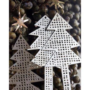 House Doctor Weihnachtsbaumkugel Anhänger Ornamente Tree with Star Antik-Silber (3-teilig)