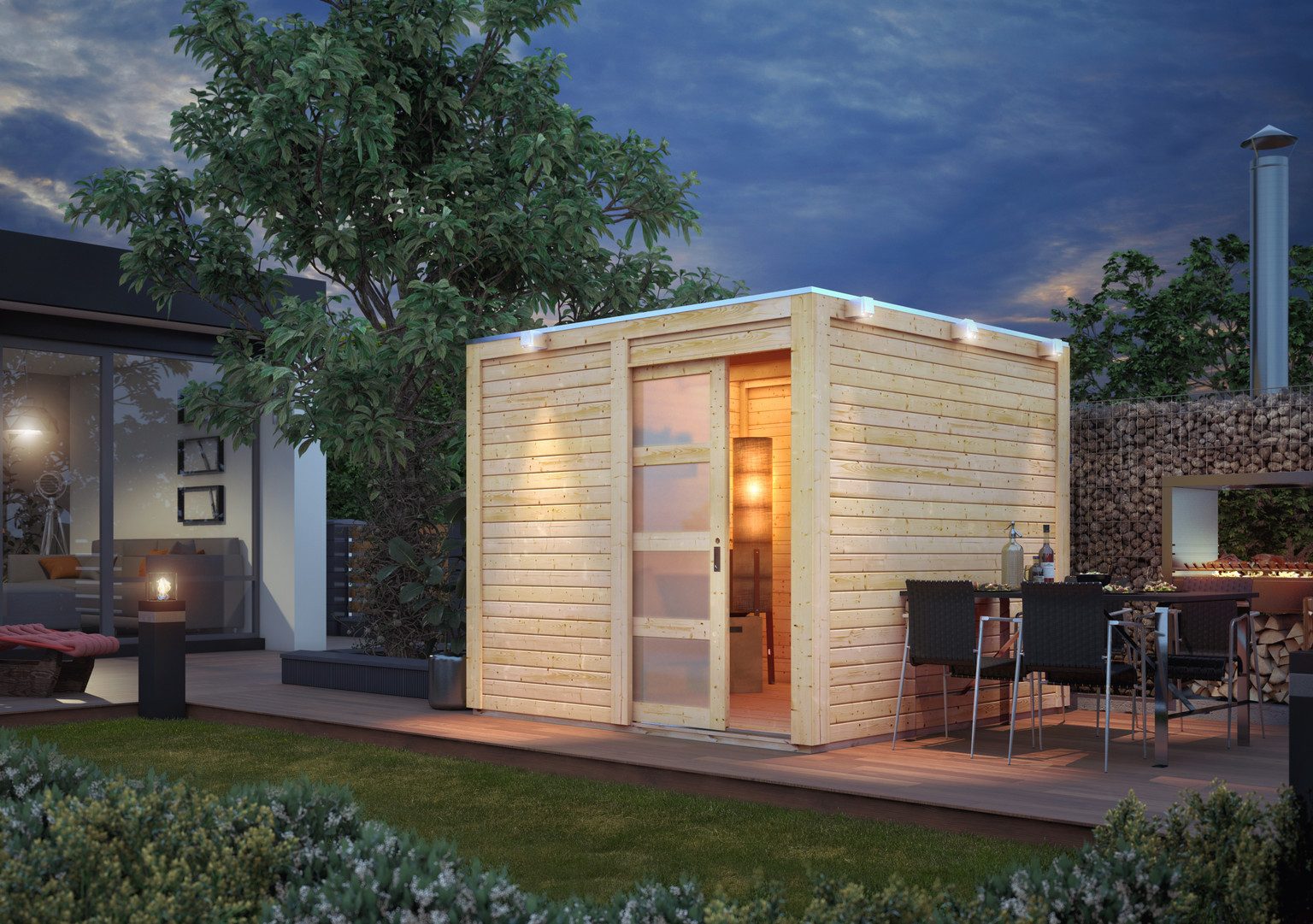 HORI Gartenhaus HORI Gartenhaus Henne, 19 mm, 246 × 246 x 214 cm, natur