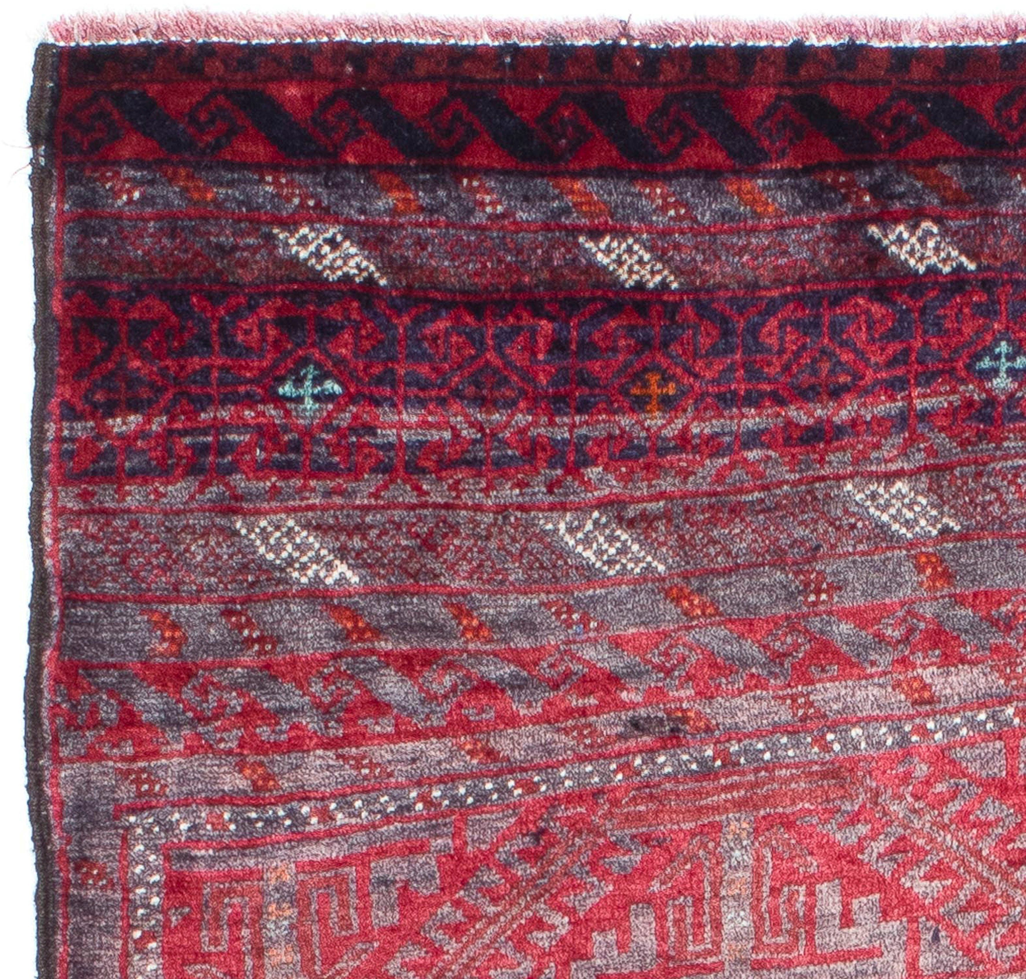 Orientteppich Belutsch Handgeknüpft, 91 Wohnzimmer, morgenland, 152 - Zertifikat 8 - hellrot, x cm mm, Einzelstück mit rechteckig, Höhe