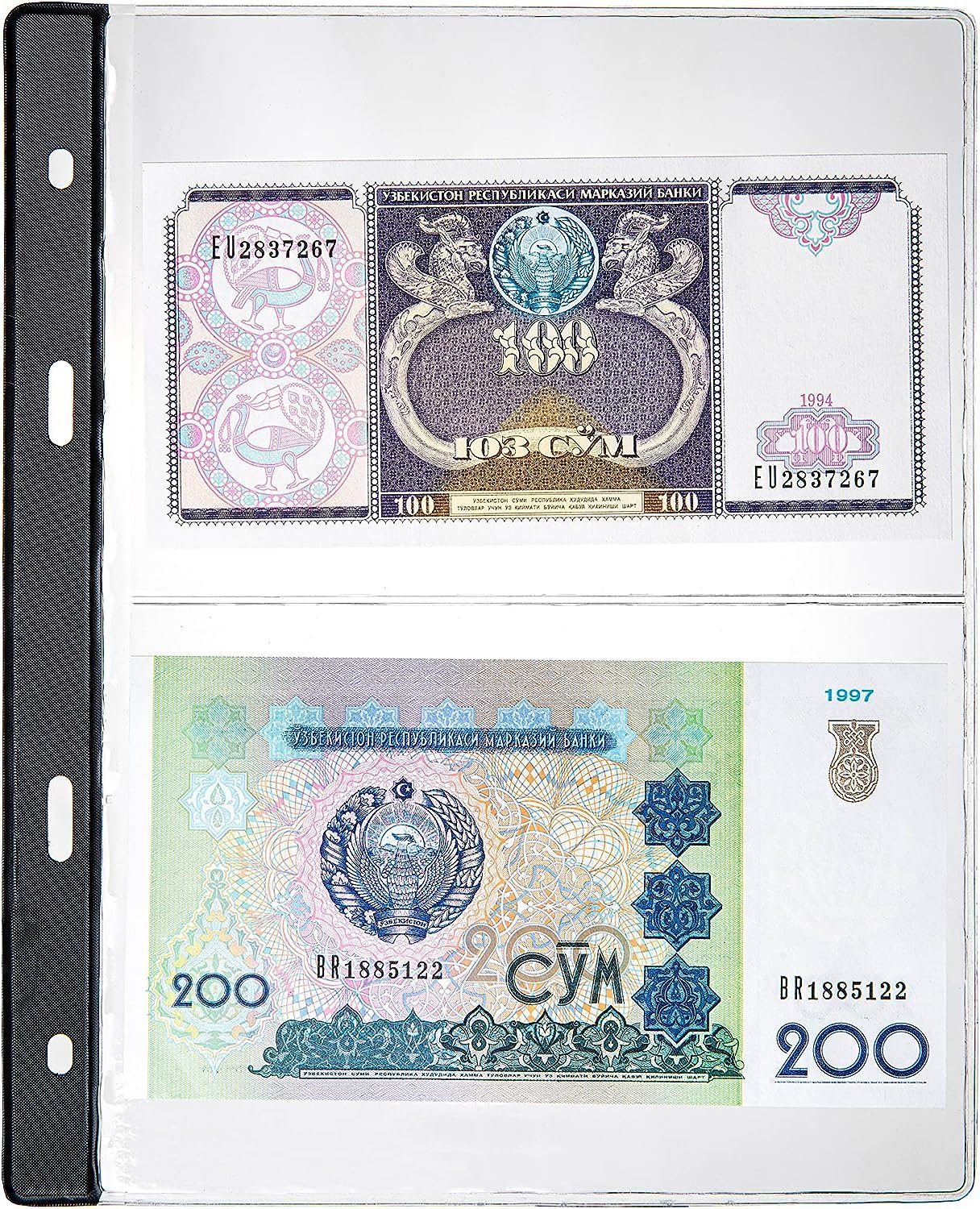 MC.Sammler Sammleretui MC.Sammler Banknoten - für 20 Hüllen 50 Banknoten Album ROT mit