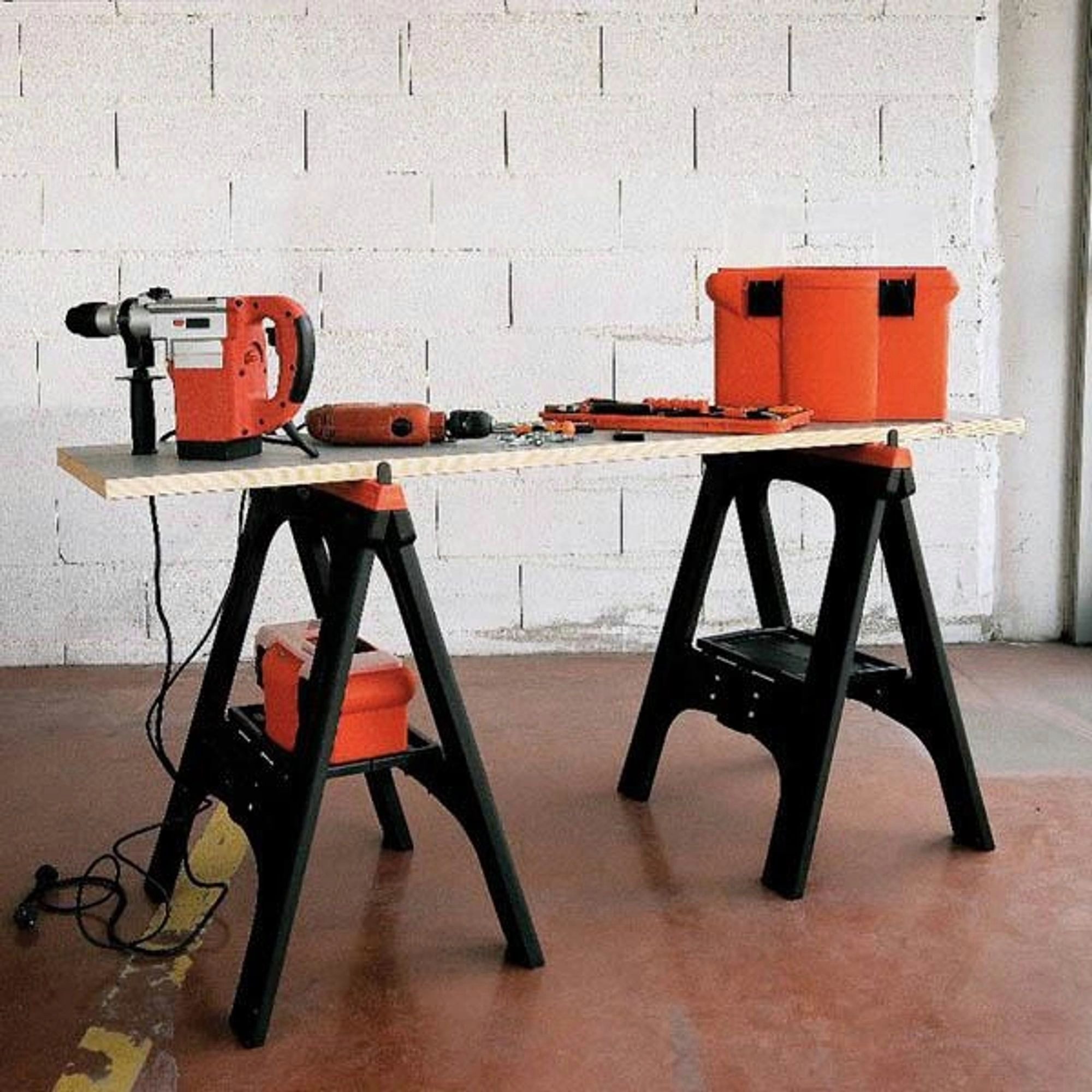 Westfalia Werkzeug Unterstellbock Kunststoff Allzweckbock 2er Set, Tragkraft je Bock 300 kg, grau