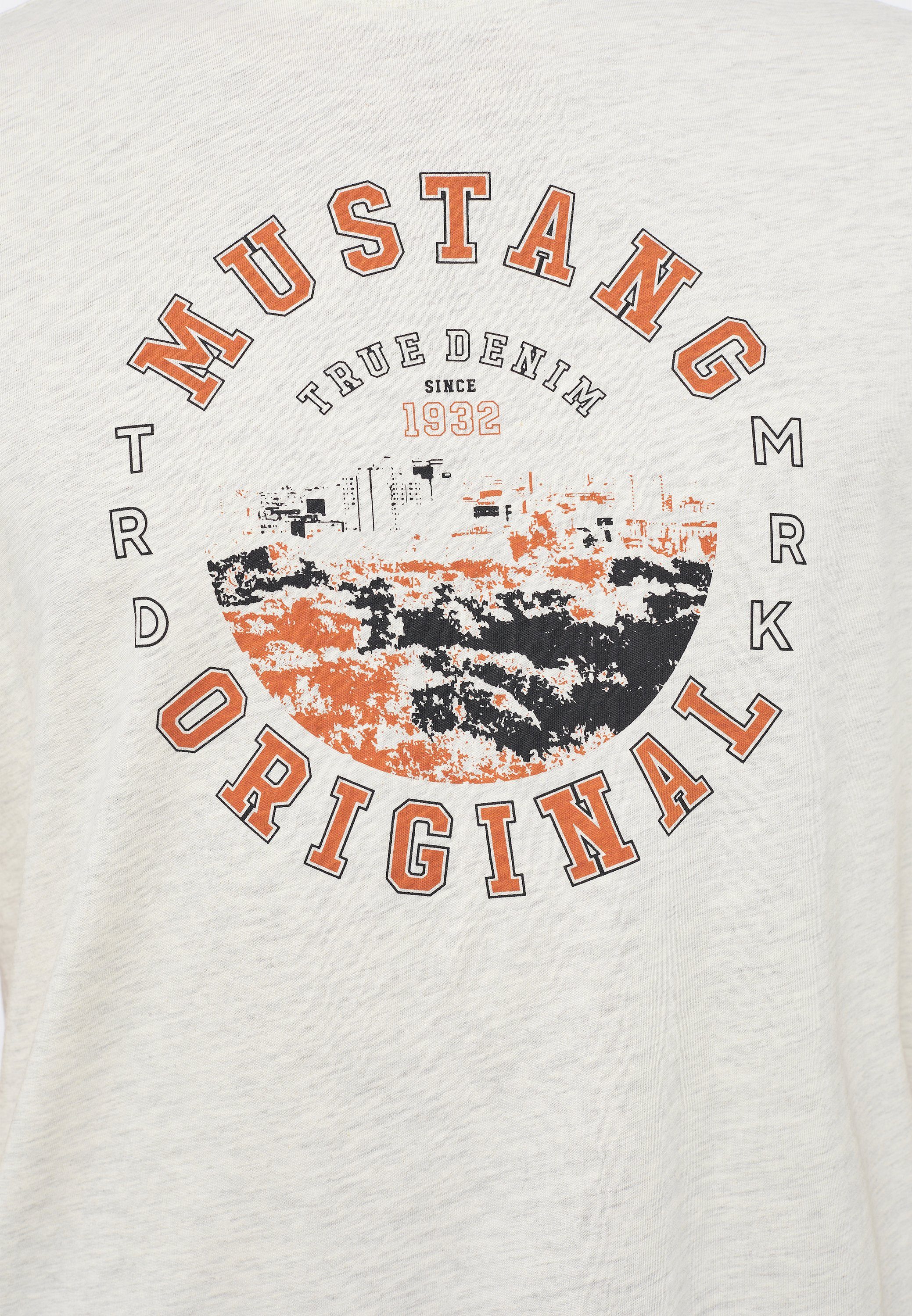 Rundhalsausschnitt T-Shirt Aidan Mustang Print, C Bequemer Style MUSTANG