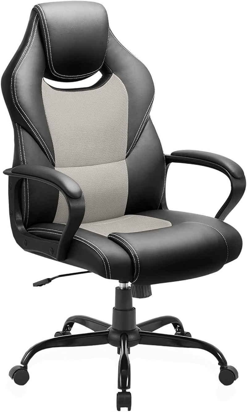 BASETBL Gaming-Stuhl (drehbare Computer-Stühle mit Verstellbarer Lendenstütze), PU-Leder, Schreibtisch,Arbeitsstuhl,mit Rückenlehne Atmungsaktiv 150KG