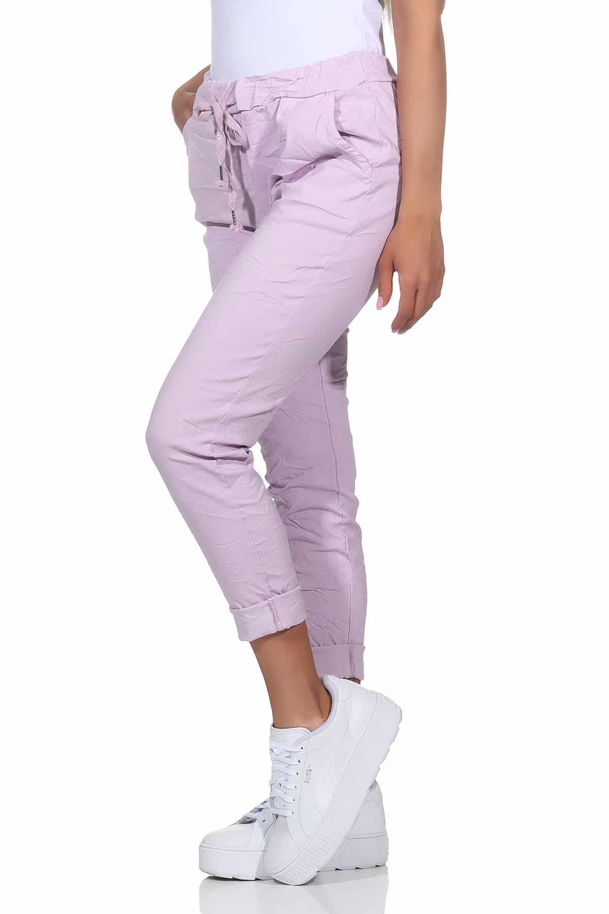 OriginalYou Schlupfhose Damen Sommerhose bequeme Chinohose mit Stretch in Größe 36-48 erhältlich, moderner Knitterlook, elastischer Bund
