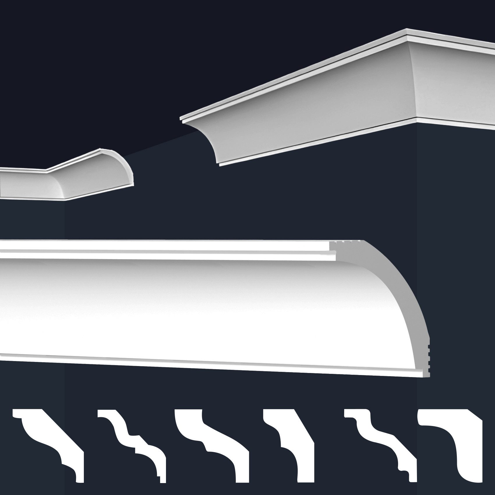 marbet design Stuckleiste E-43, 20 Meter / 10 Leisten, XPS Styropor weiß - günstig online kaufen