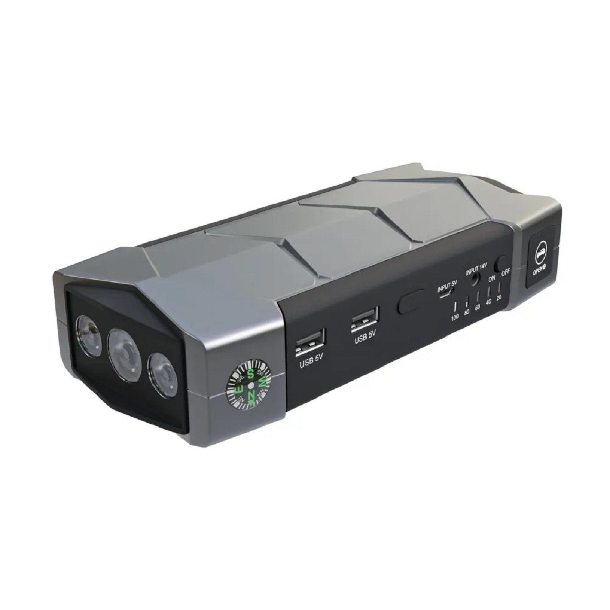 TACKLIFE Starthilfegerät, Auto Batterieladegeräte 18000mAh/800A 2 USB  Ladebuchsen
